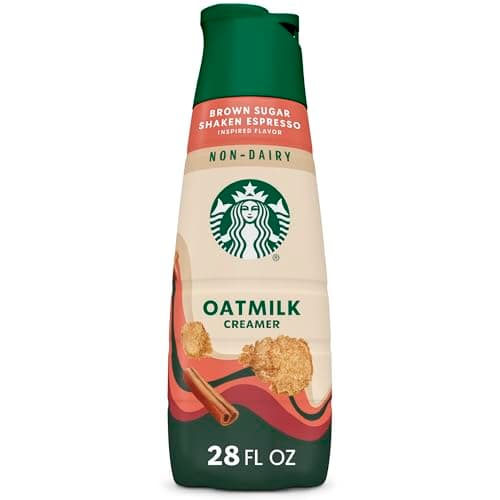 Starbucks Non-Dairy Brown Sugar Cinnamon Flavored Creamer, Oatmilk Coffee Creamer, Inspired By Brown Sugar Shaken Espresso 28 fl oz