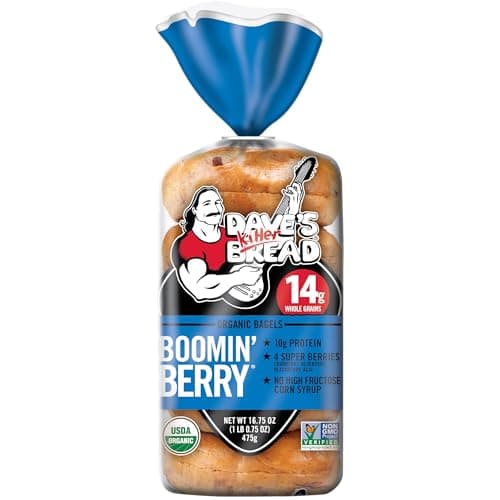 Dave’s Killer Bread® Boomin’ Berry® Bagels, Cranberry, Blueberry, Blackberry and Acai Bagels, 5 Count image 1