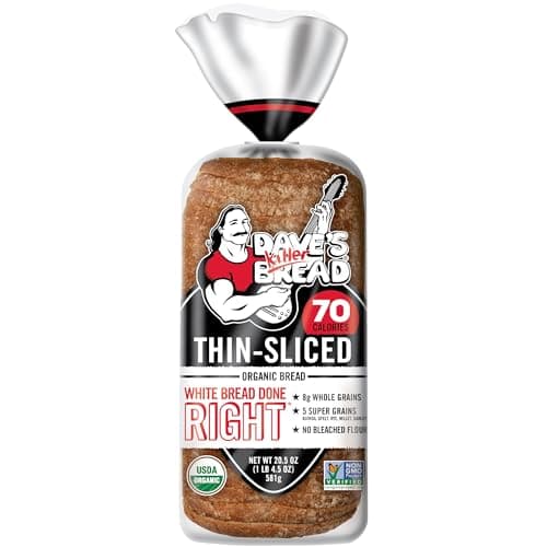 Dave's Killer Bread White Bread Done Right Thin-Sliced, Organic White Bread, 20.5 oz Loaf