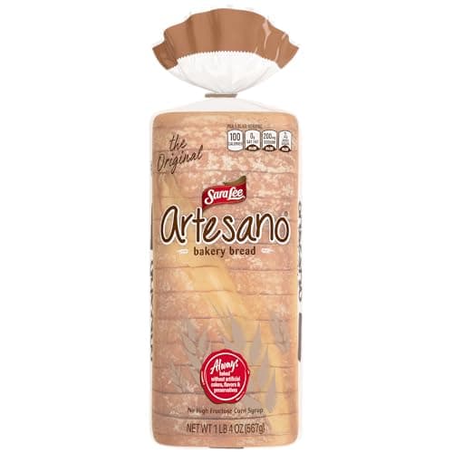 Sara Lee Artesano Original Artisan Bread, 20 Oz Loaf of White Bread Without Artificial Preservatives image 1