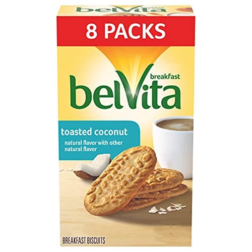 Belvita Breakfast Biscuits Packs 4 Biscuits Per Pack, Toasted Coconut, 1.76 Ounce (Pack of 10)
