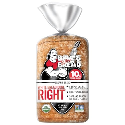 Dave's Killer Bread White Bread Done Right, Artisan-Style Organic White Bread, 24 oz Loaf image 1