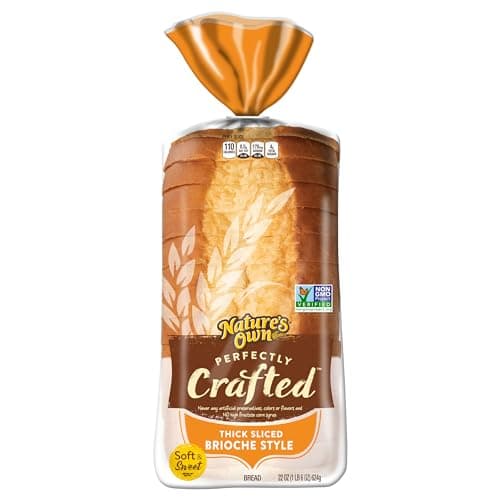 Nature's Own Perfectly Crafted Brioche Style Bread, Thick Sliced Non-GMO Brioche Bread, 22 oz Loaf image 1