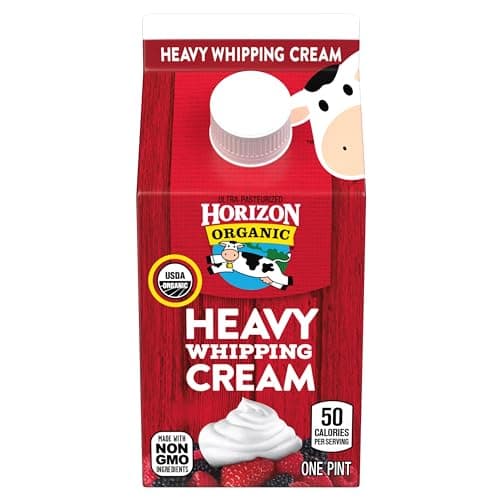 Horizon Organic Heavy Whipping Cream, Great for Making Organic Whipped Cream Topping and Cold Foam for Coffee, 16 fl oz Pint Carton​