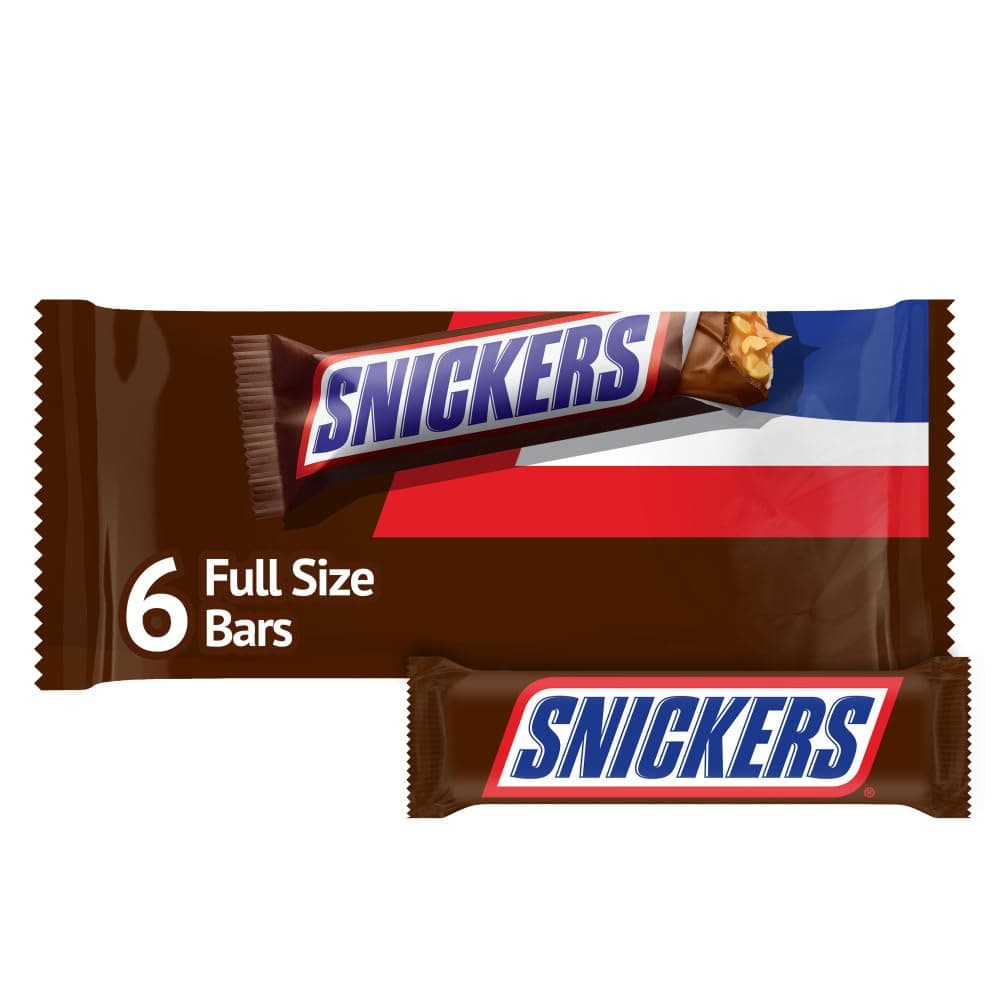 SNICKERS Full Size Chocolate Candy Bars, 11.16oz bag, 6 Bars per bag thumbnail 2