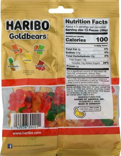 HARIBO Gummi Candy, Original Goldbears, 5 oz. Bag thumbnail 3