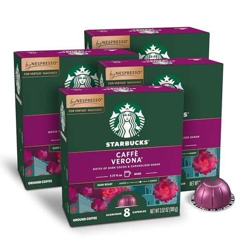 Starbucks by Nespresso Vertuo, Caffè Verona Dark Roast Coffee, 32-count Coffee Pods, Brews 7.8 oz.