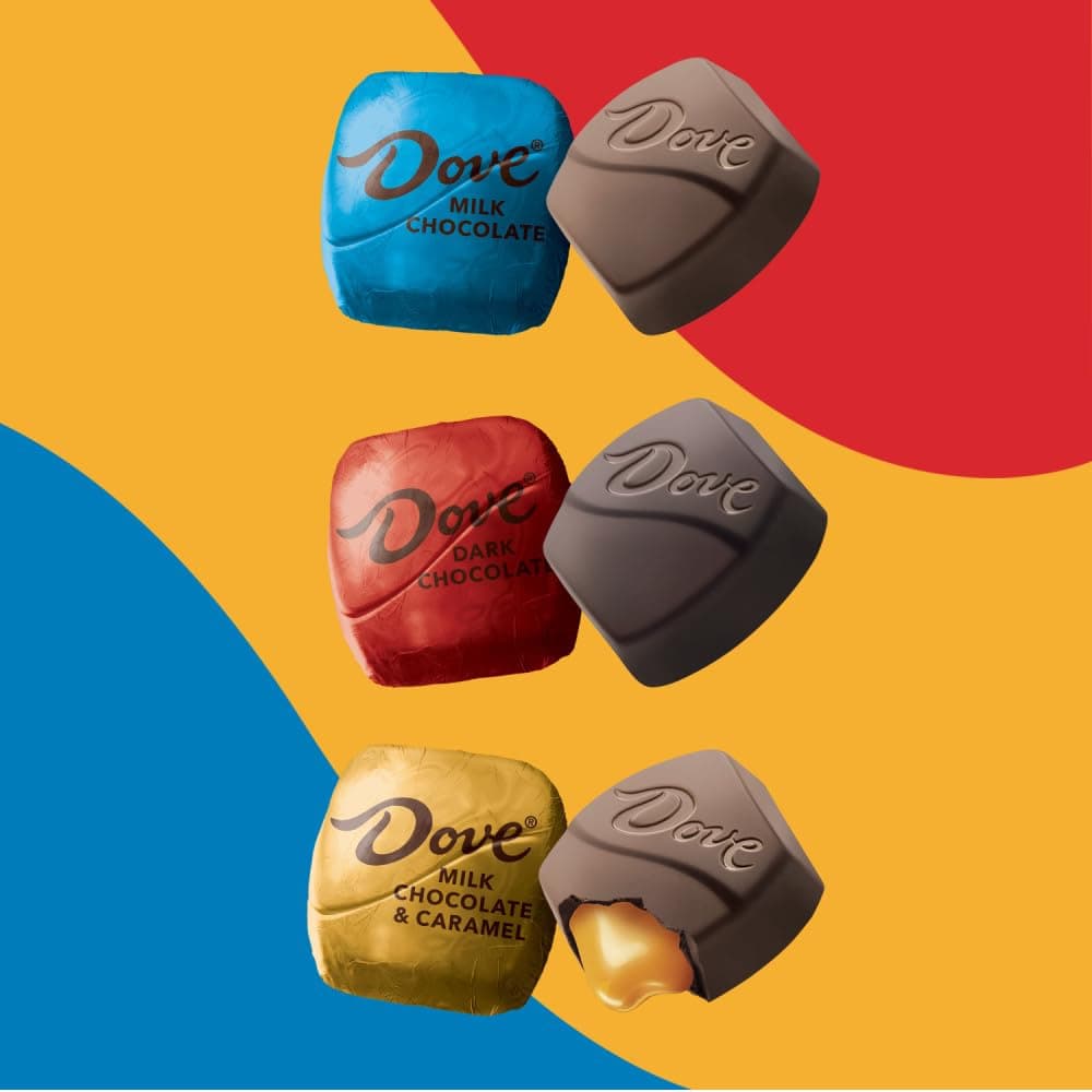DOVE PROMISES Milk Chocolate, Dark Chocolate, and Milk Chocolate & Caramel Variety Assortment, 14.08 Oz Large Bag thumbnail 5