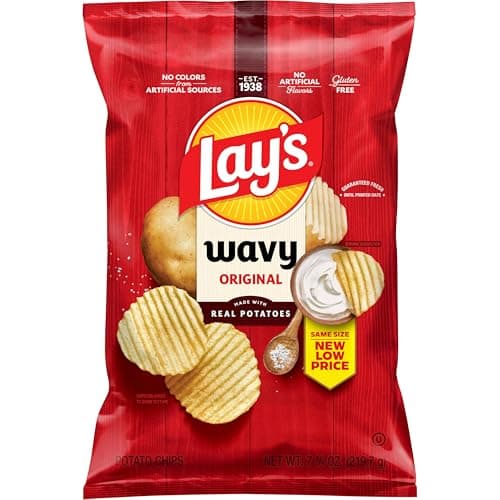 Lay's Wavy Potato Chips Original Flavor, 7.75 Oz