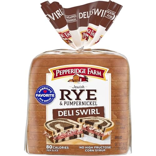 Pepperidge Farm Jewish Rye & Pumpernickel Deli Swirl Bread, 16 Ounce Bag