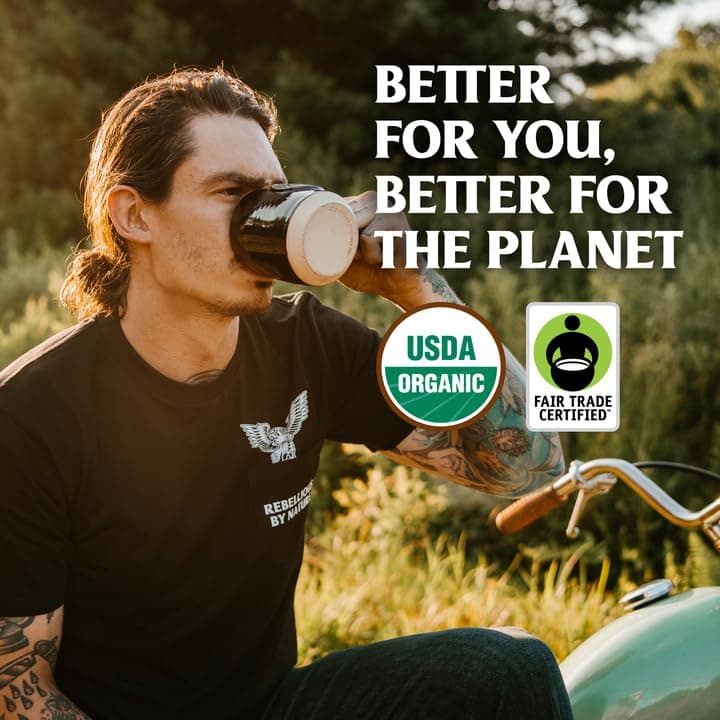 Death Wish Coffee, Organic and Fair Trade Dark Roast Ground Coffee, 16 oz thumbnail 5