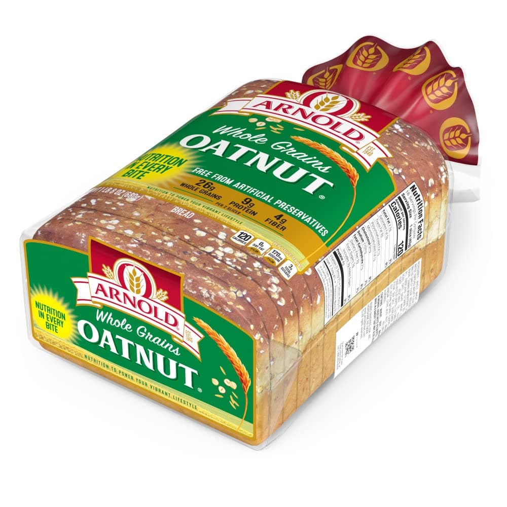 Arnold Whole Grains Oatnut Bread, Bread Free From Artificial Colors, Flavors and Preservatives, 24 oz Loaf thumbnail 11