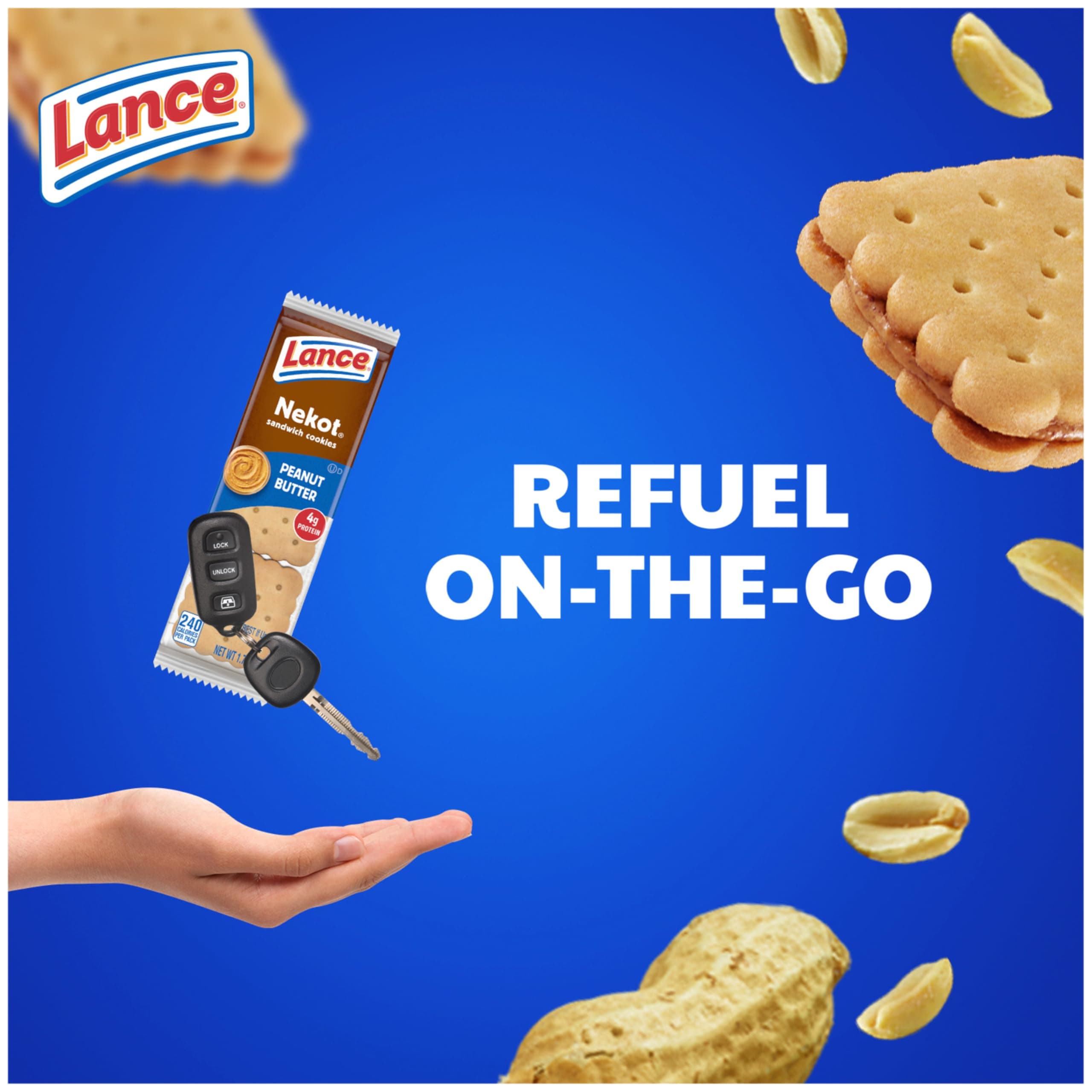 Lance Sandwich Cookies, Nekot Peanut Butter, 8 Individually Wrapped Packs, 6 Sandwiches Each thumbnail 5