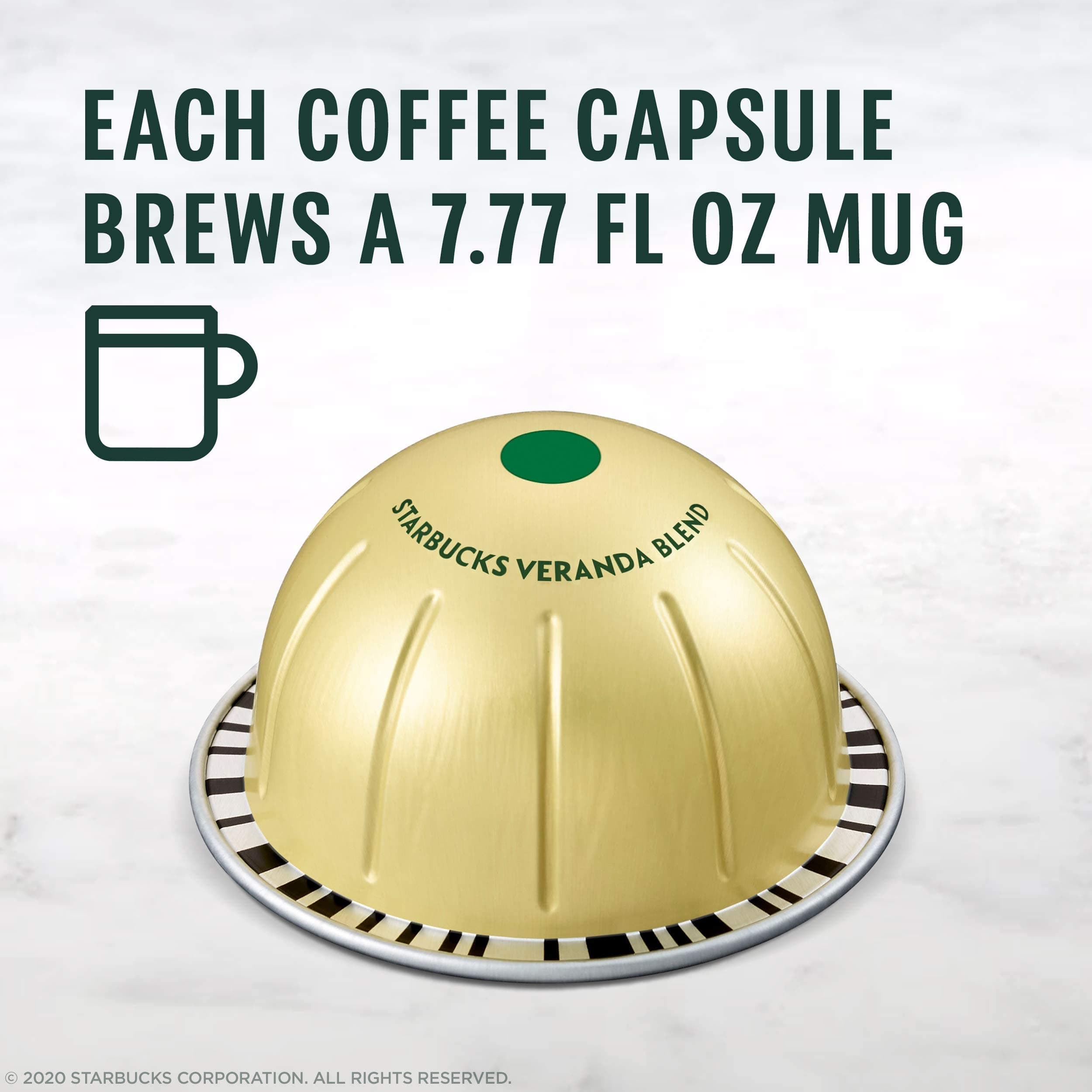 Starbucks by Nespresso Vertuo, Veranda Blend, Blonde Roast Coffee, 32-count Coffee Pods, Brews 7.8 oz. thumbnail 4