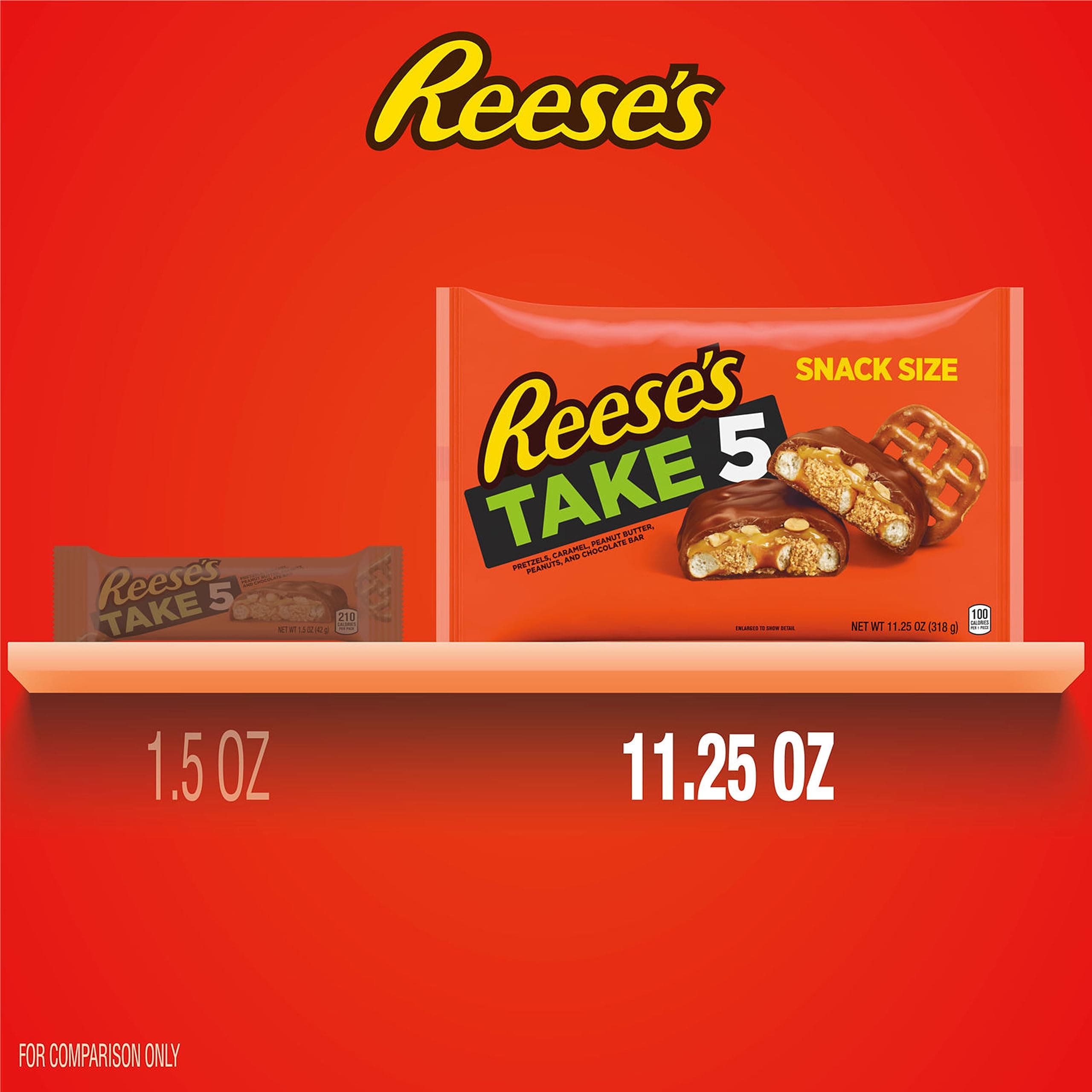 REESE'S TAKE 5 Pretzel, Peanut and Chocolate Snack Size, Candy Bag, 11.25 oz thumbnail 7