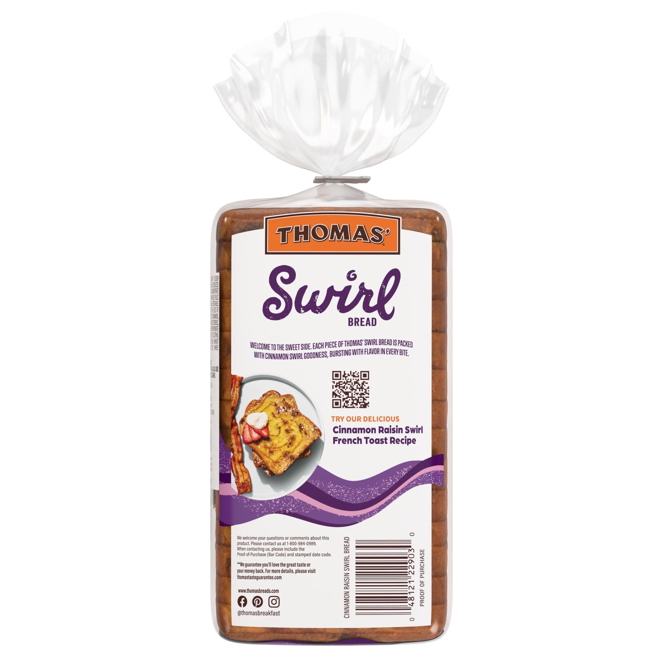 Thomas’ Cinnamon Raisin Swirl Bread, 16 Oz Cinnamon Raisin Bread Loaf thumbnail 6