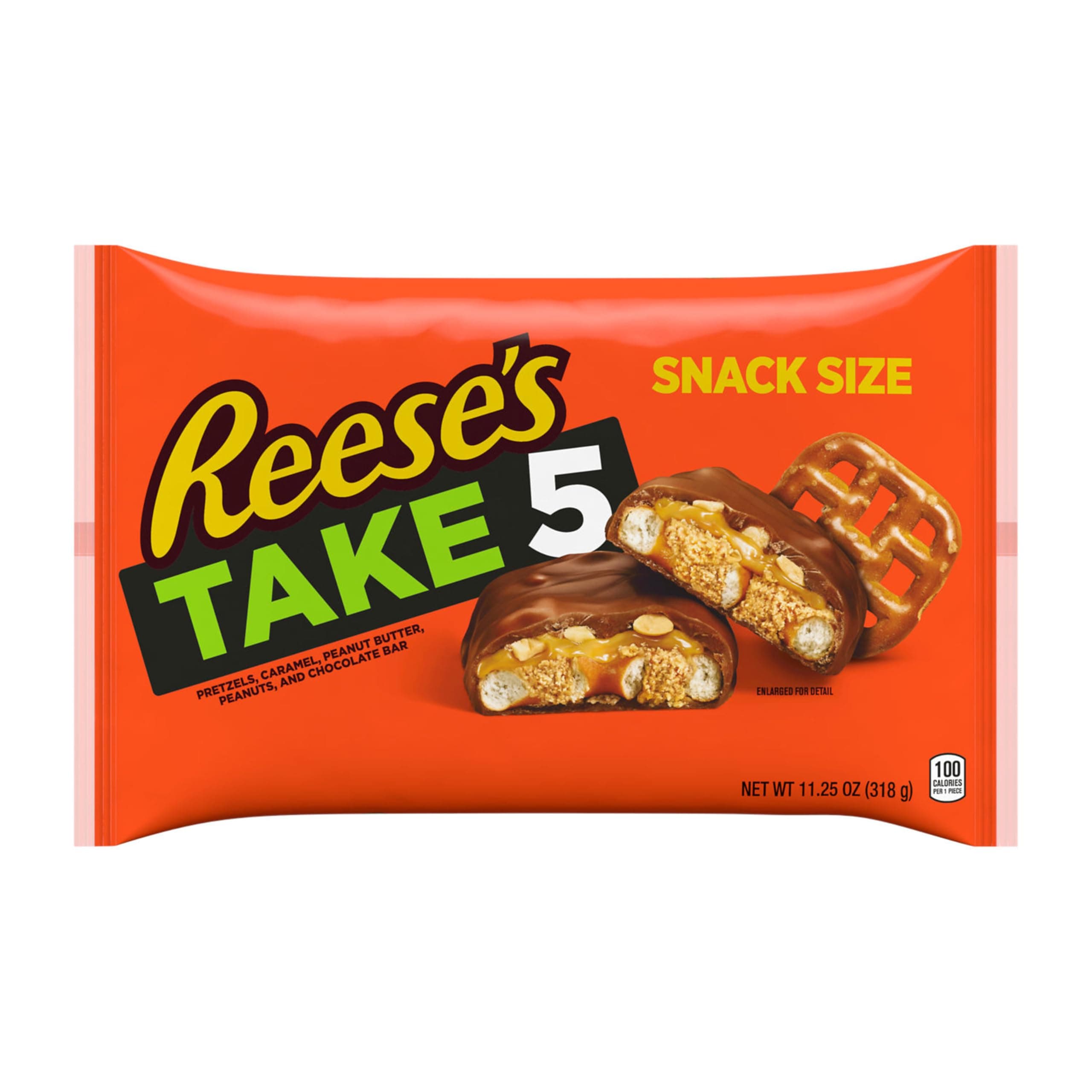 REESE'S TAKE 5 Pretzel, Peanut and Chocolate Snack Size, Candy Bag, 11.25 oz thumbnail 2