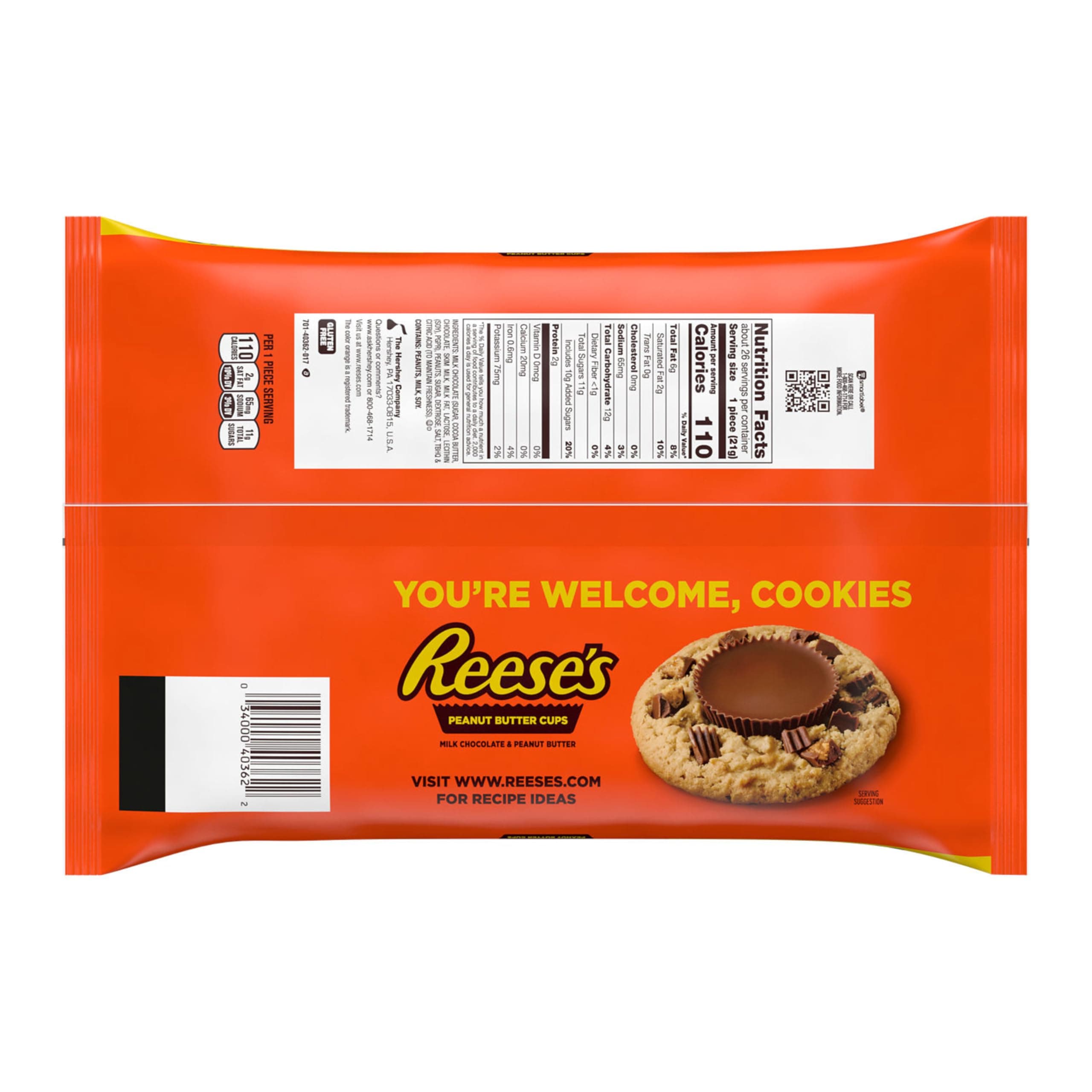 REESE'S Milk Chocolate Snack Size Peanut Butter Cups, Candy Jumbo Bag, 19.5 oz thumbnail 3