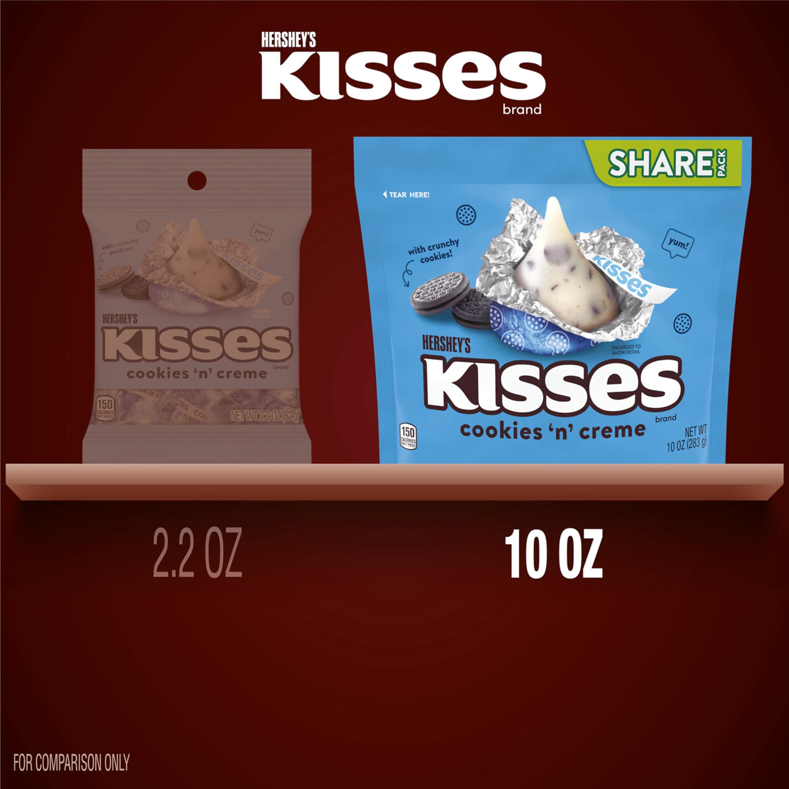 HERSHEY'S KISSES Cookies 'n' Creme Candy Share Pack, 10 oz thumbnail 7