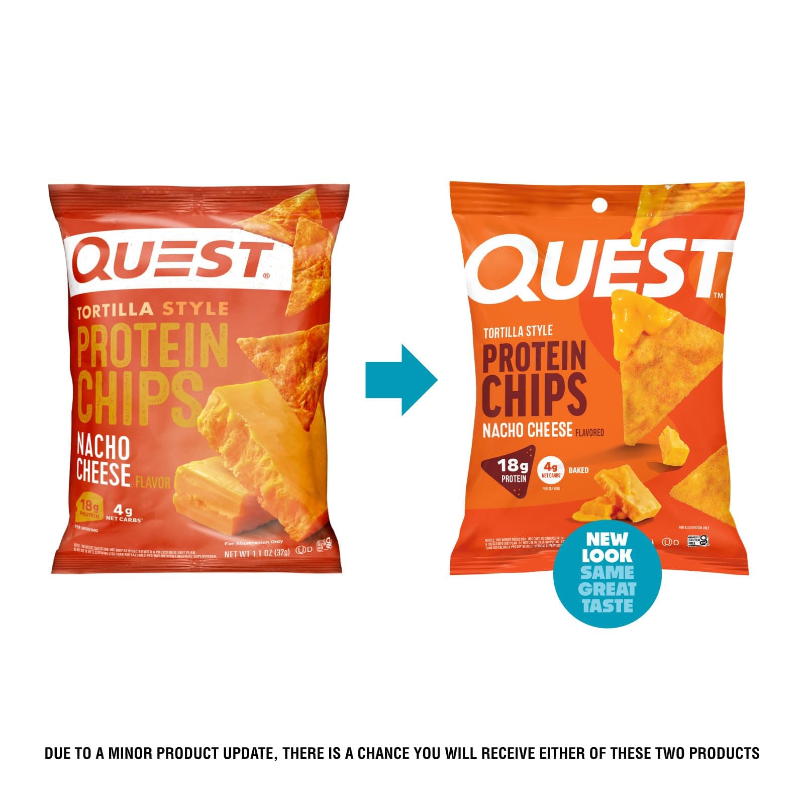 Quest Nutrition Nacho Cheese Tortilla Style Protein Chips, 18g Protein, 4g Net Carb, Low Carb, Gluten Free, 1.1 oz (Pack of 12) thumbnail 2