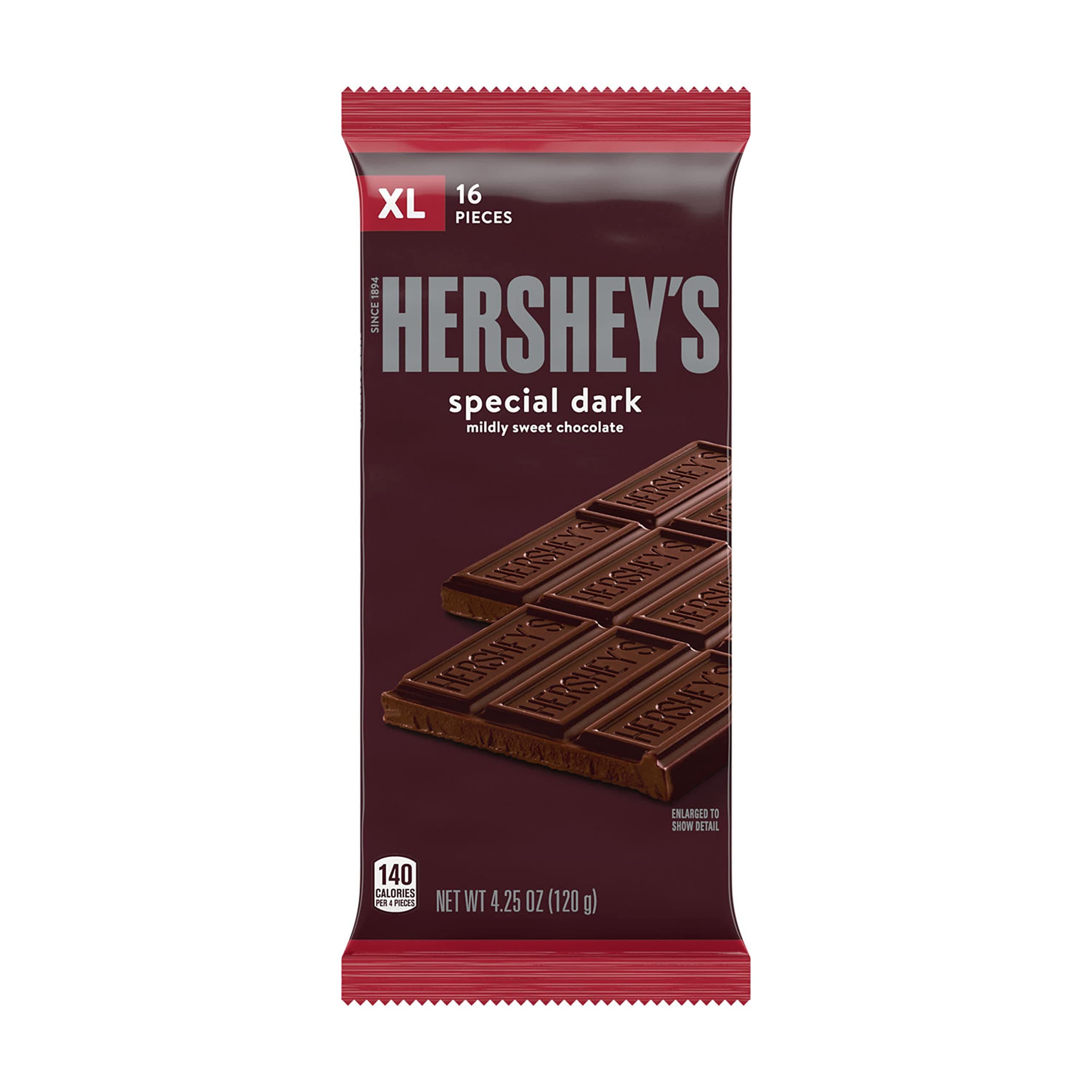 HERSHEY'S SPECIAL DARK Mildly Sweet Chocolate XL, Candy Bar, 4.25 oz (16 Pieces) thumbnail 3