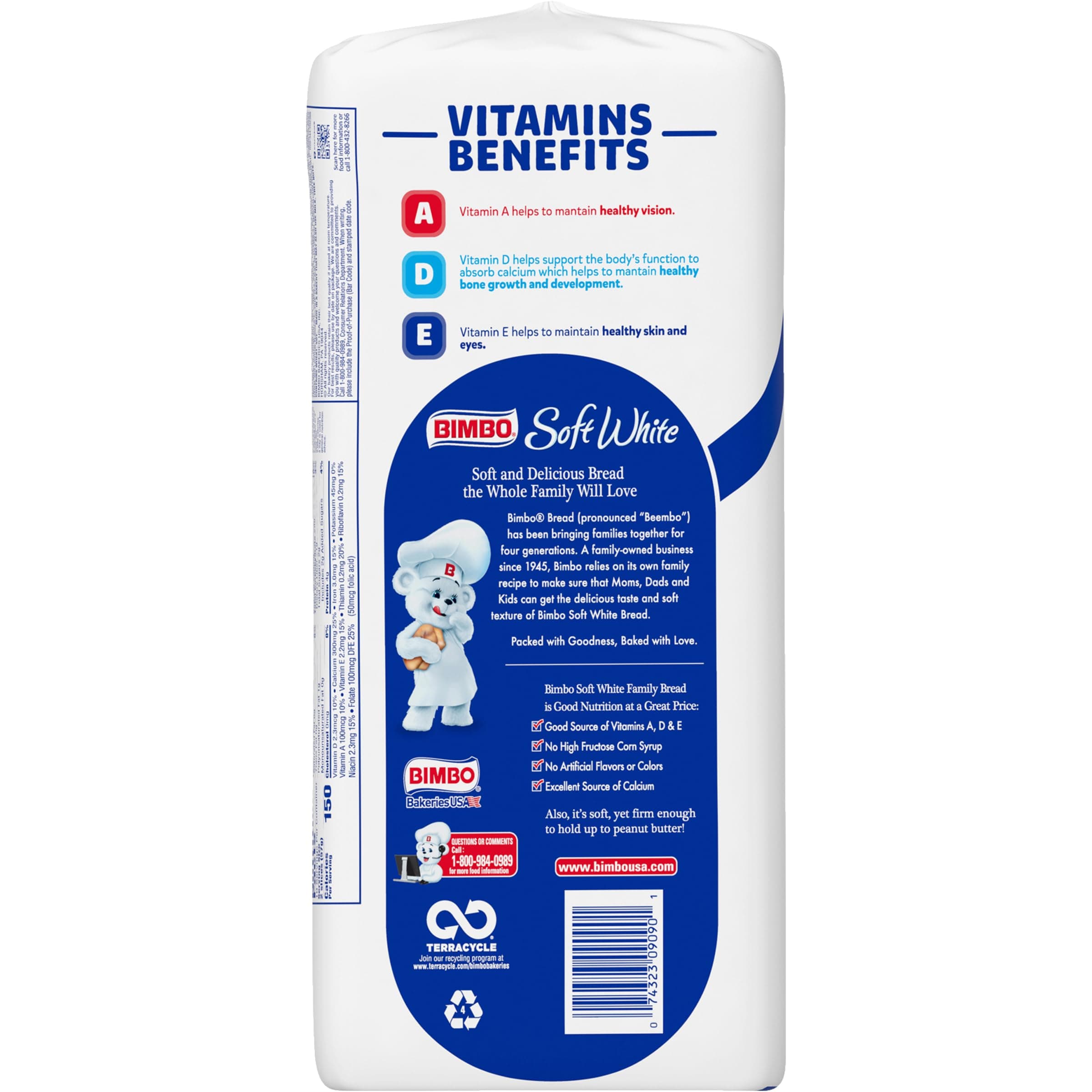 Bimbo Soft White Bread, White Bread, 20 oz Bag thumbnail 6