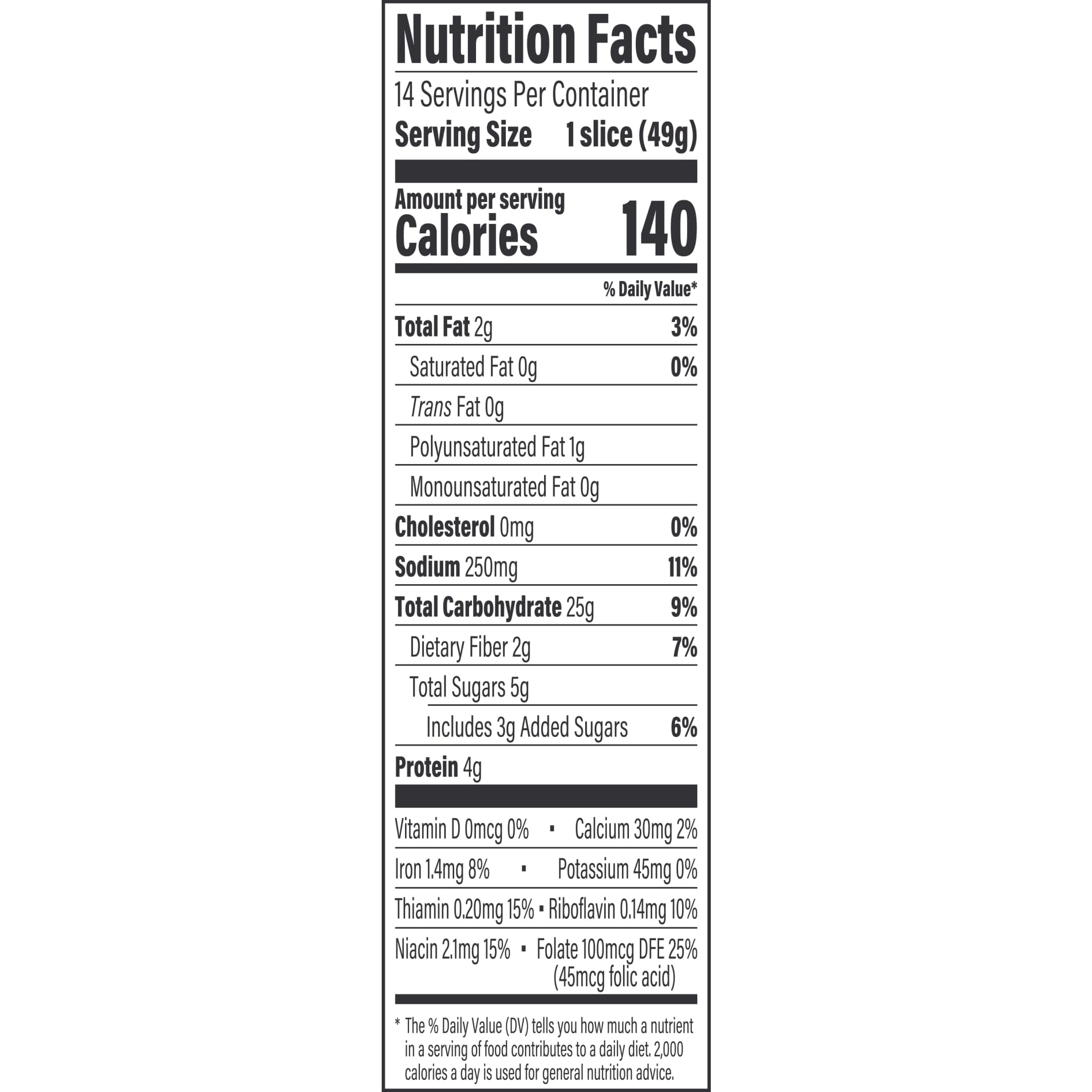 Arnold Country Style Plain Bread, White Bread, 24 oz Bag thumbnail 3