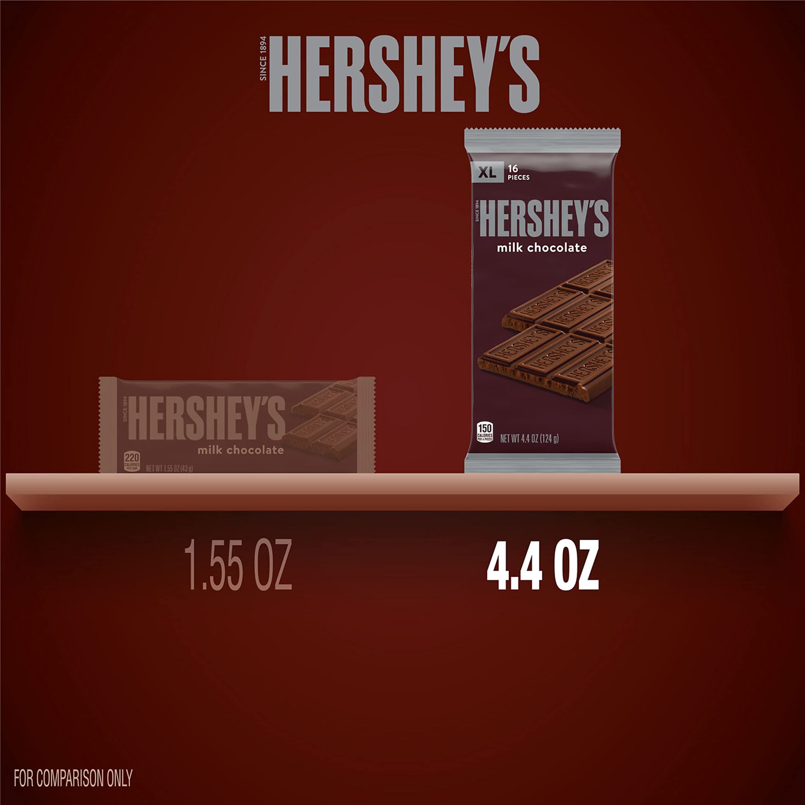 HERSHEY'S Milk Chocolate XL, Candy Bar, 4.4 oz (16 Pieces) thumbnail 4