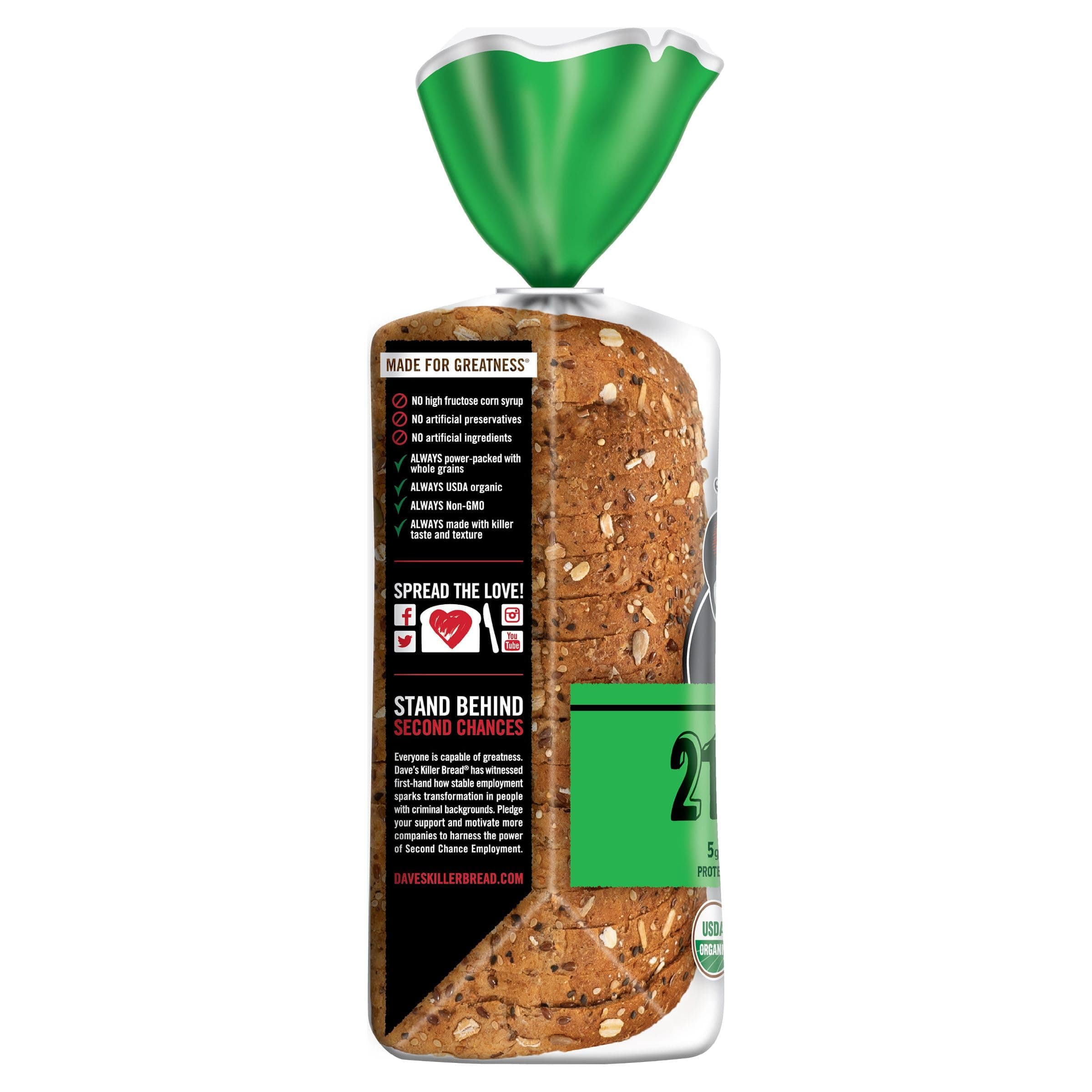 Organic Bread 21 Whole Grains & Seeds, 27 oz. (Pack of 2 Loaves) thumbnail 6