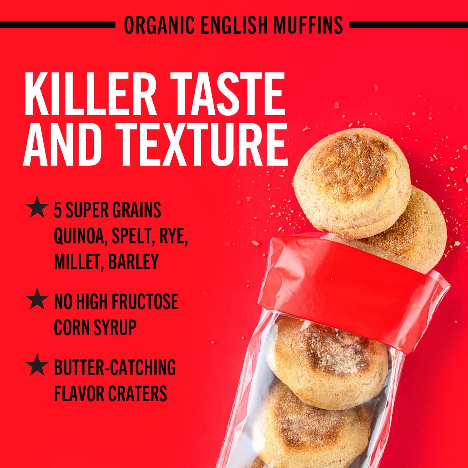 Dave's Killer Bread Killer Classic English Muffins, Organic English Muffins, 6 Count thumbnail 6