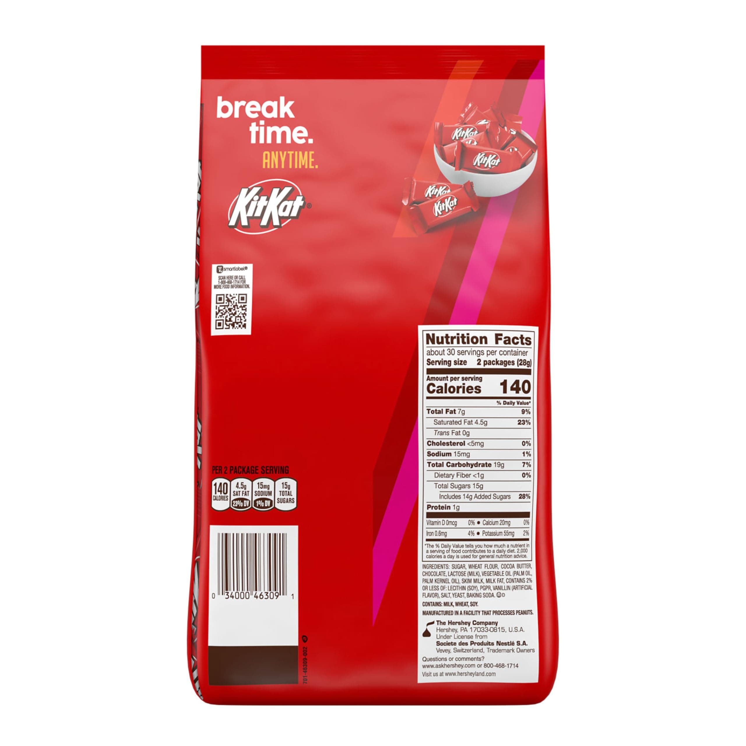 KIT KAT Milk Chocolate Wafer Snack Size, Candy Party Pack, 29.8 oz thumbnail 3