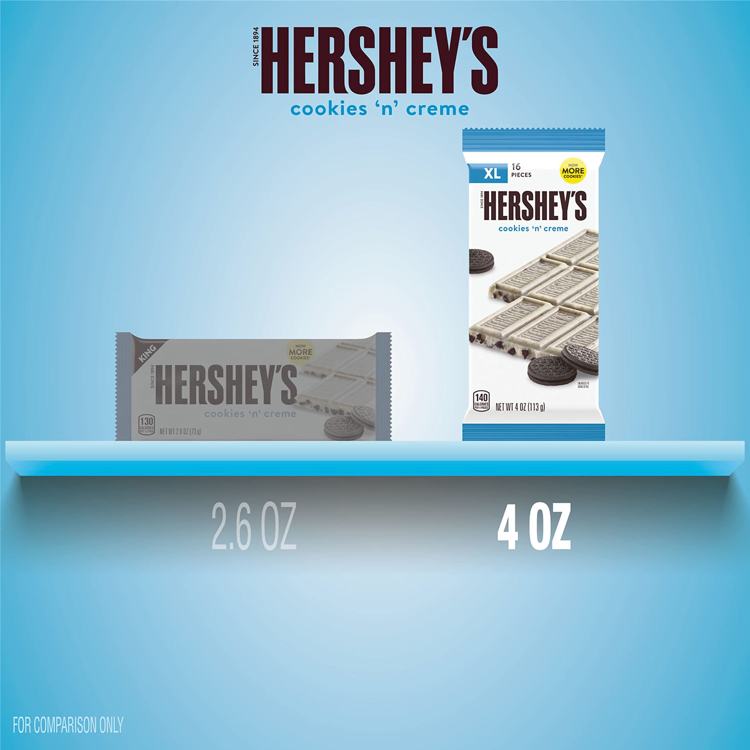 HERSHEY'S Cookies 'n' Creme XL, Candy Bar, 4 oz (16 Pieces) thumbnail 7
