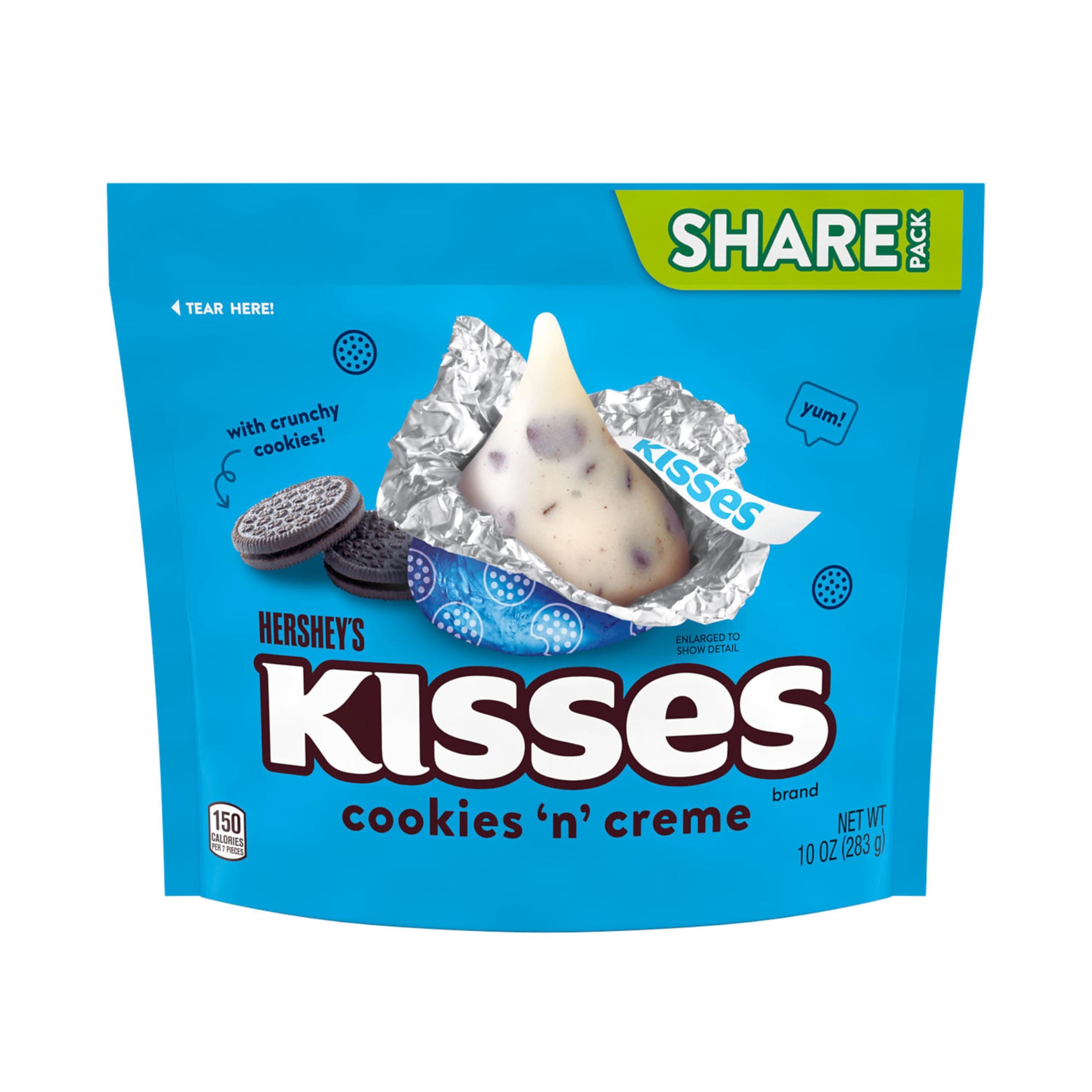 HERSHEY'S KISSES Cookies 'n' Creme Candy Share Pack, 10 oz thumbnail 3