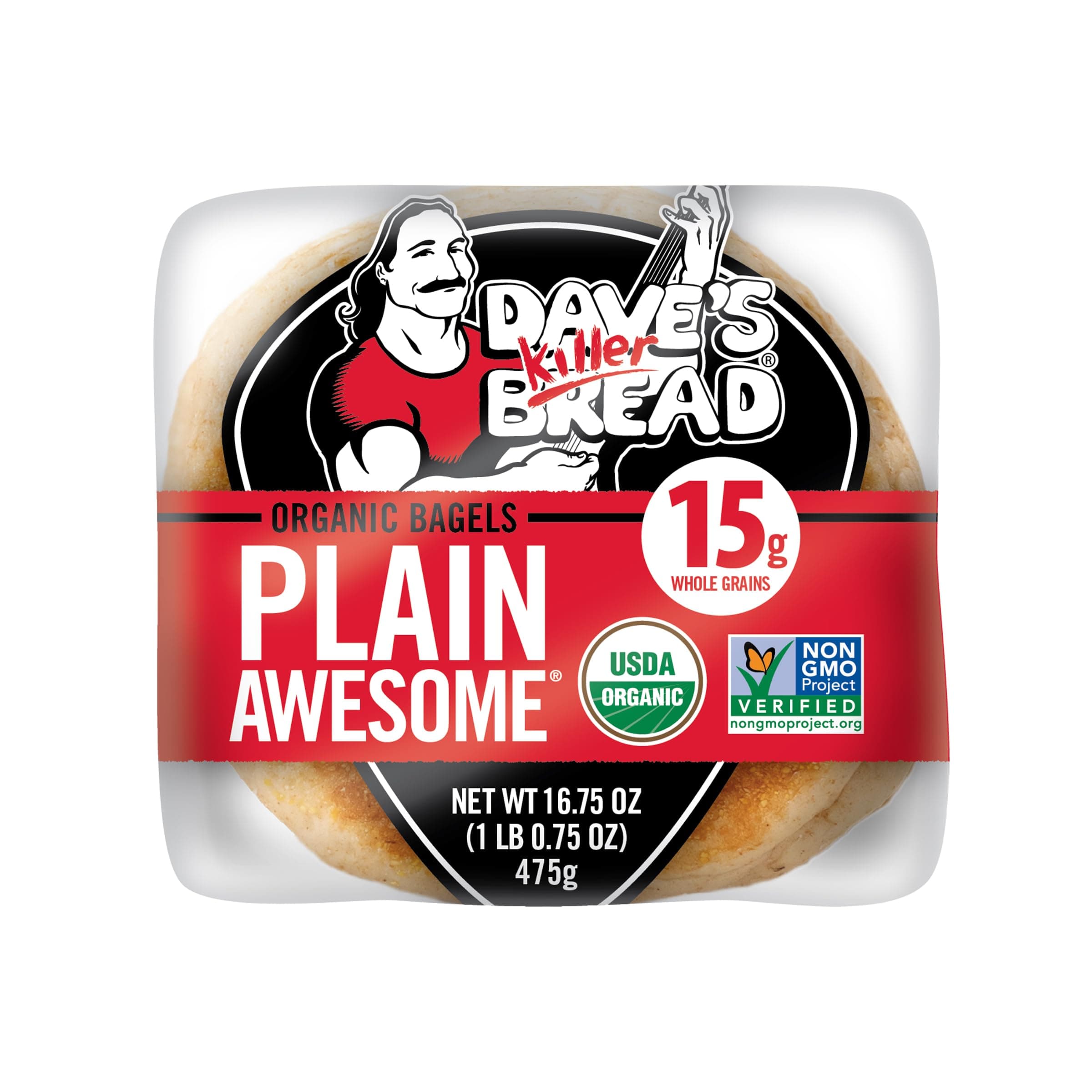 Dave's Killer Bread Plain Awesome Bagels, Organic Bagels, 15g Whole Grains per Bagel, 5 Count thumbnail 8