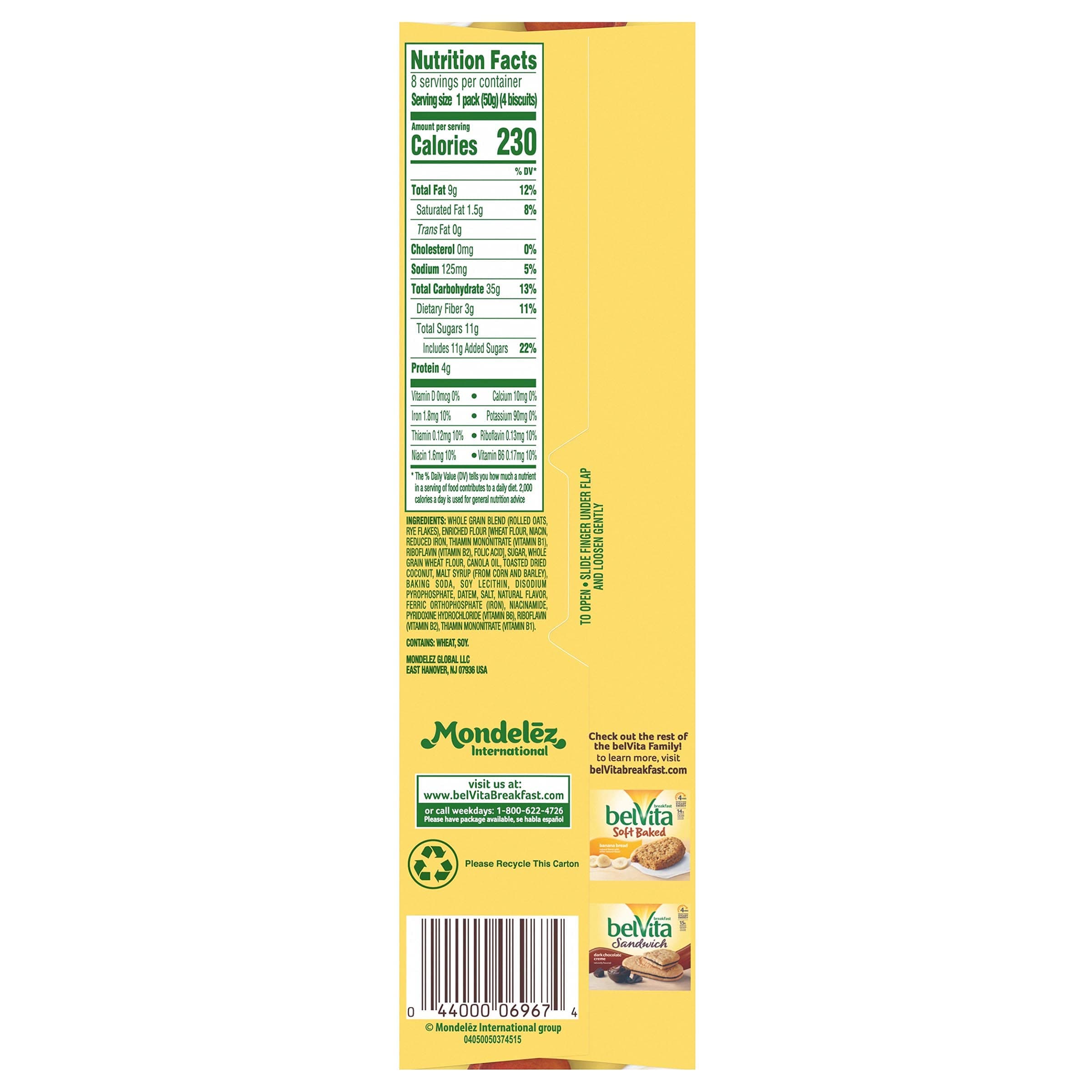 Belvita Breakfast Biscuits Packs 4 Biscuits Per Pack, Toasted Coconut, 1.76 Ounce (Pack of 10) thumbnail 10