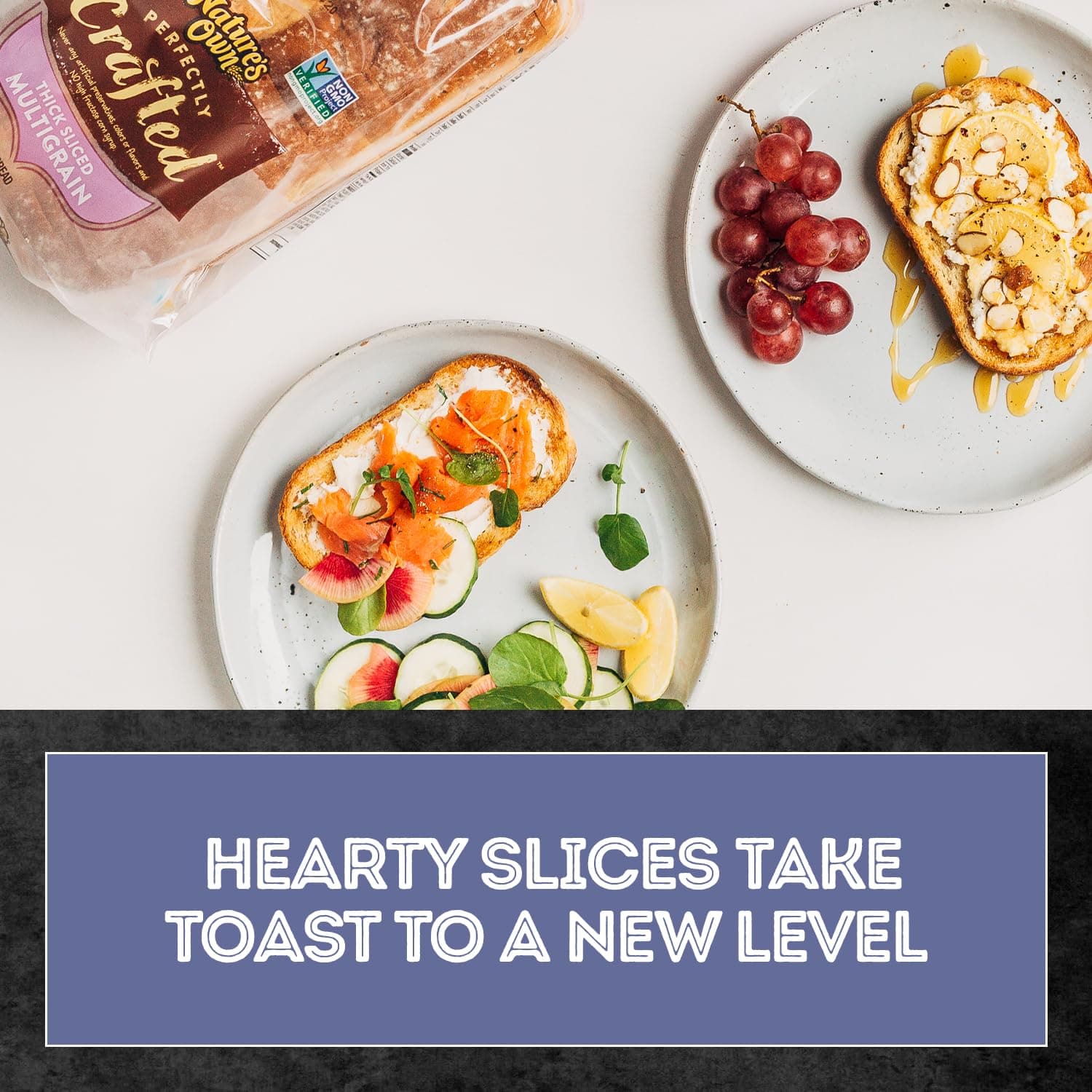 Nature's Own Perfectly Crafted Multigrain Bread, Thick Sliced Non-GMO Sandwich Bread, 22 oz Loaf thumbnail 6