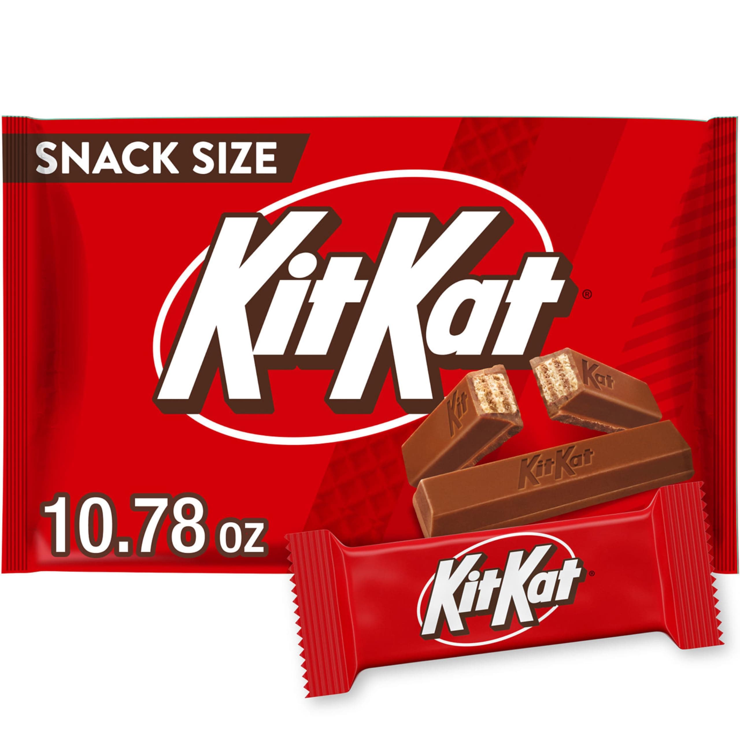 Kit Kat Milk Chocolate Wafer Snack Size, Candy Bag, 10.78 Oz thumbnail 2
