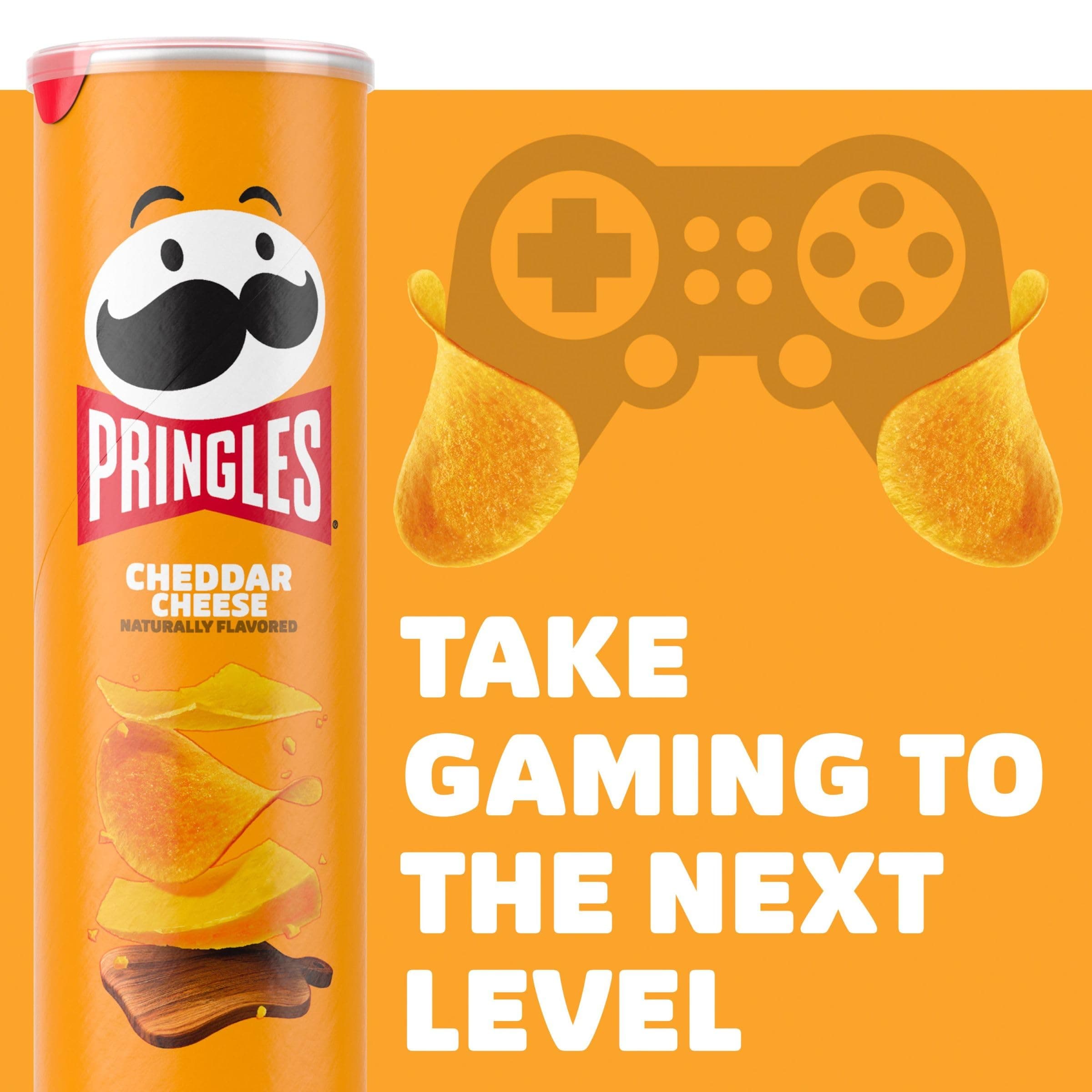 Pringles Potato Crisps Chips, Lunch Snacks, On-the-Go Snacks, Cheddar Cheese, 5.5oz Can (1 Can) thumbnail 7