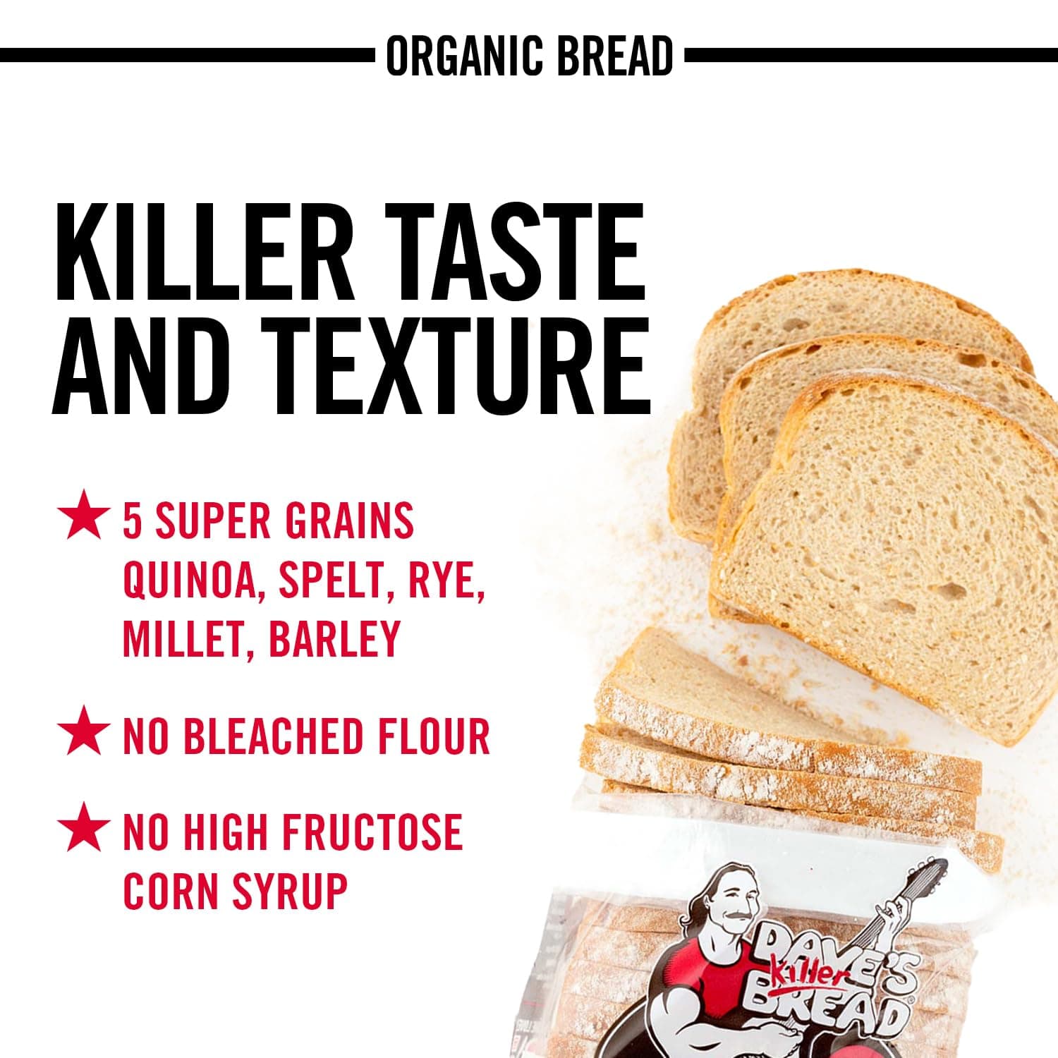Dave's Killer Bread White Bread Done Right, Artisan-Style Organic White Bread, 24 oz Loaf thumbnail 4