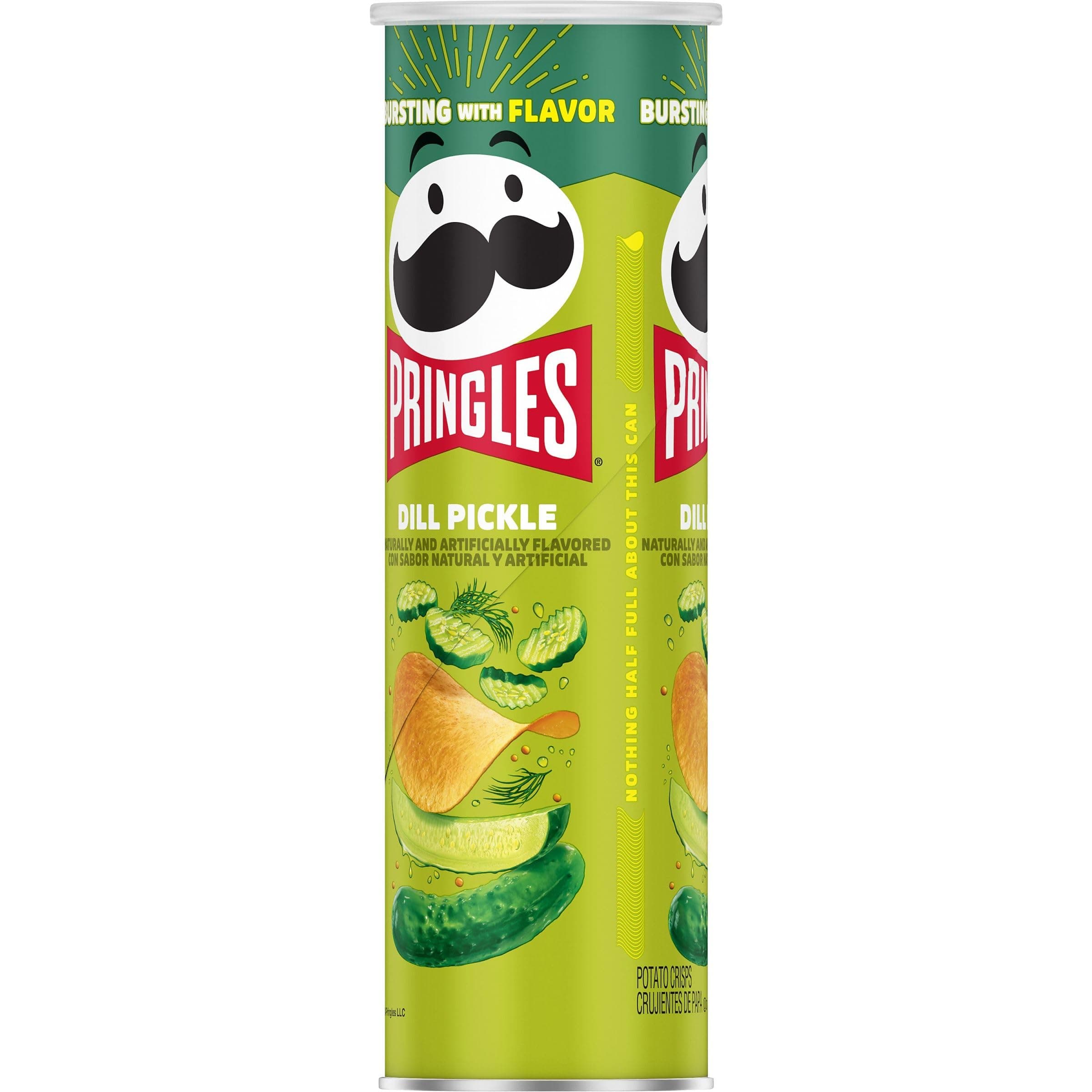 Pringles Potato Crisps Chips, Lunch Snacks, On-the-Go Snacks, Dill Pickle, 5.5oz Can (1 Can) thumbnail 12