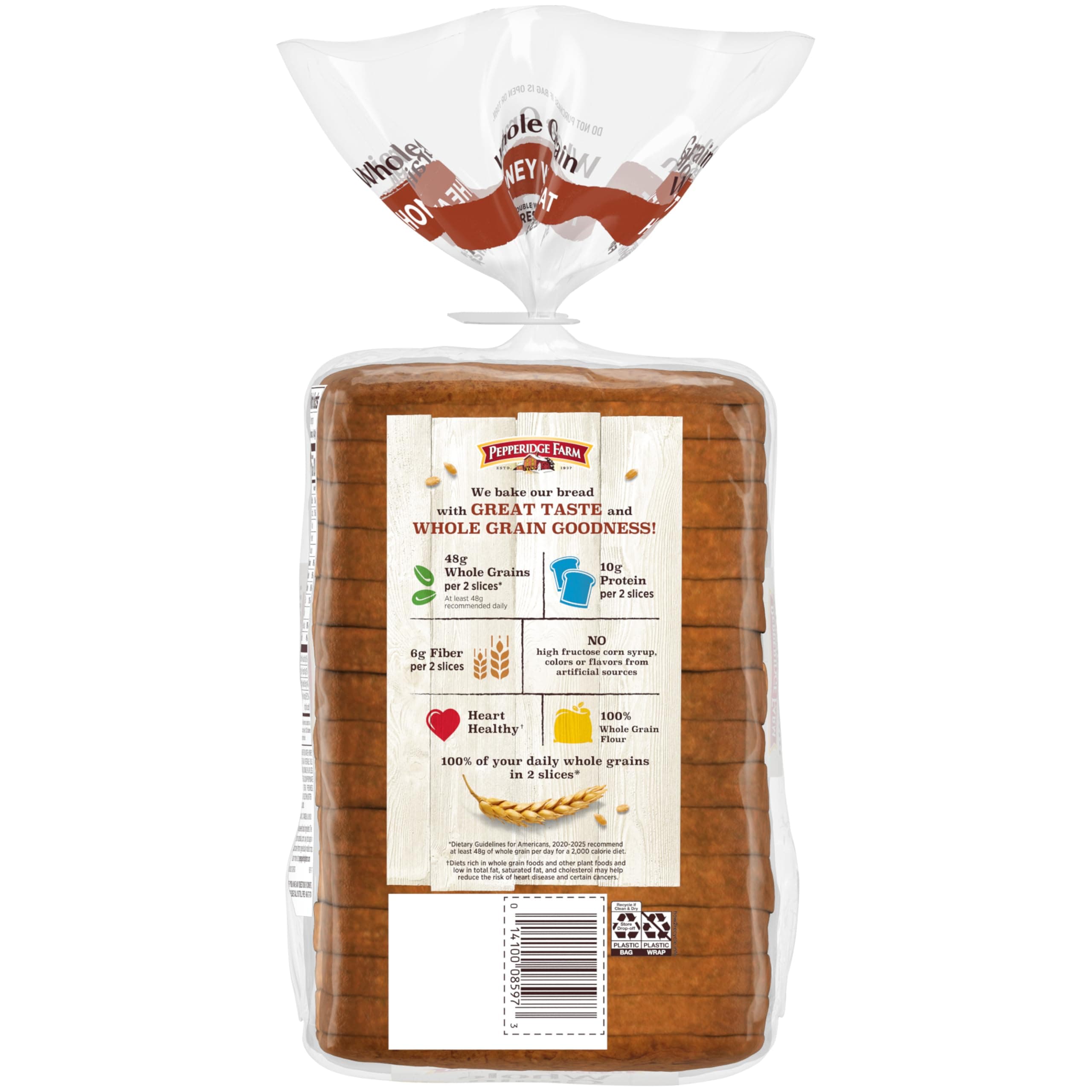 Pepperidge Farm Whole Grain Honey Wheat Bread, 24 Oz Loaf thumbnail 4