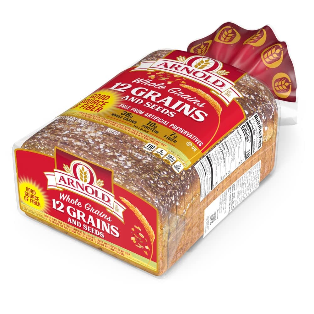 Arnold Whole Grains 12 Grains and Seeds Whole Grain Bread, Bread Free From Artificial Colors, Flavors and Preservatives, 24 oz Loaf thumbnail 10
