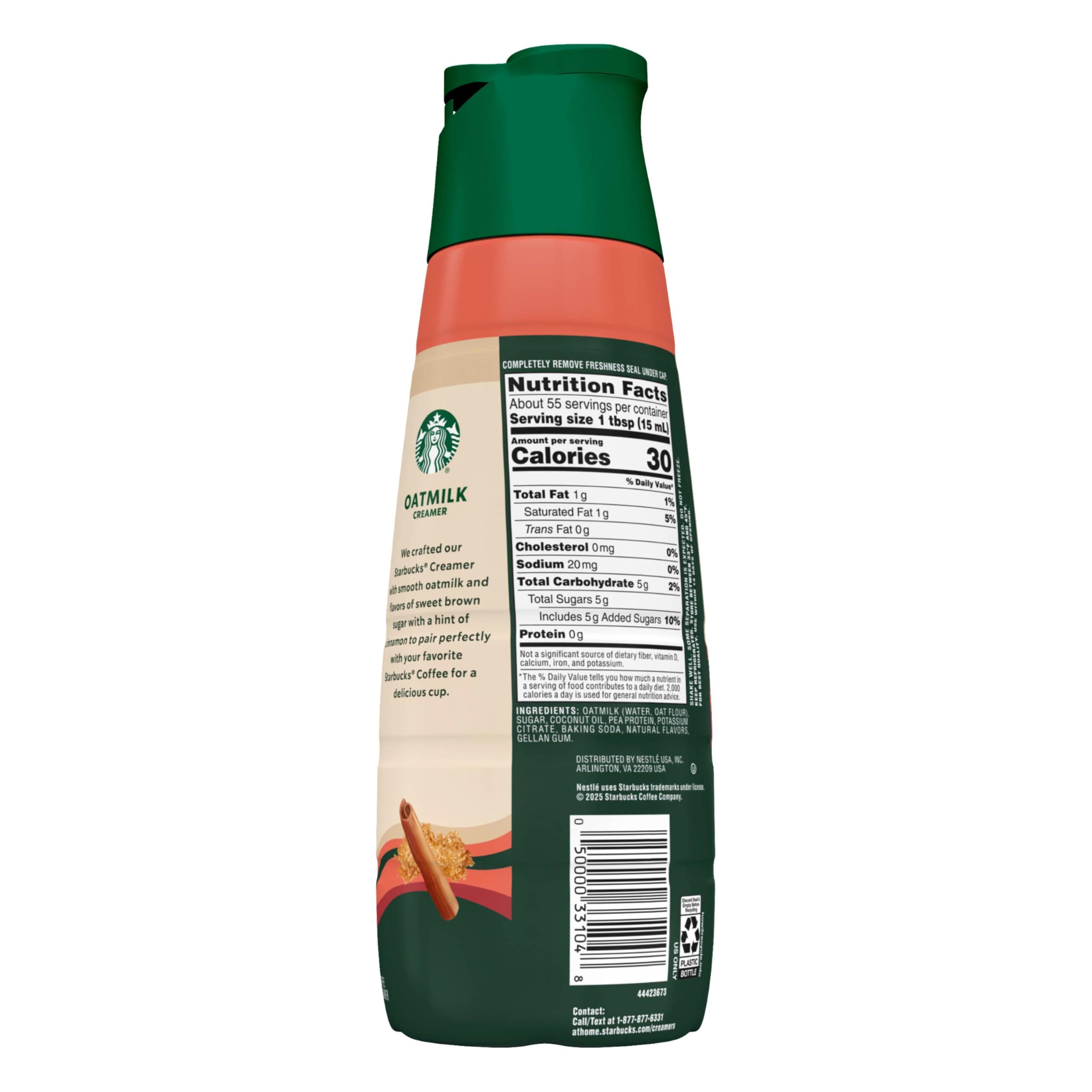 Starbucks Non-Dairy Brown Sugar Cinnamon Flavored Creamer, Oatmilk Coffee Creamer, Inspired By Brown Sugar Shaken Espresso 28 fl oz thumbnail 8