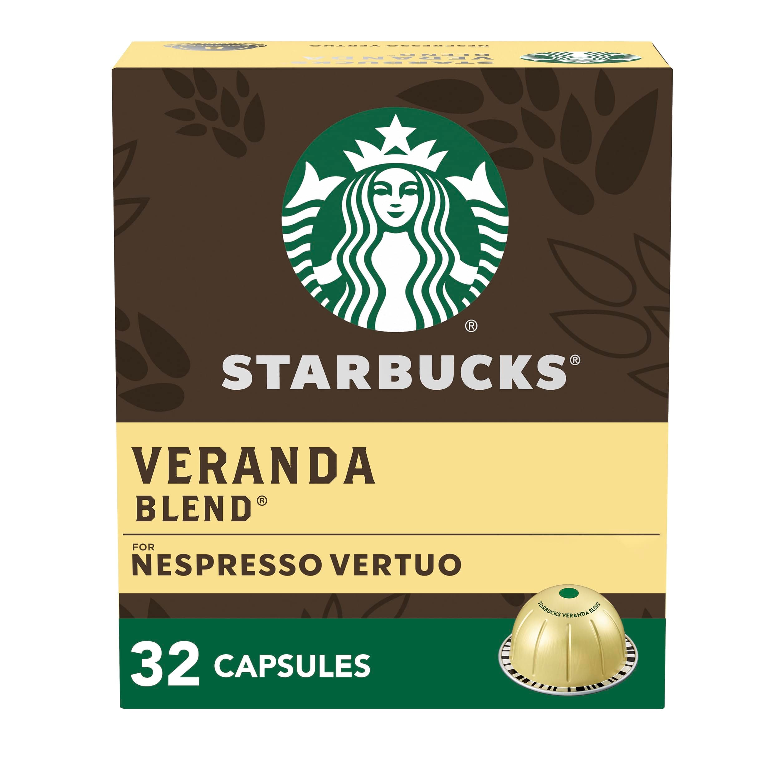 Starbucks by Nespresso Vertuo, Veranda Blend, Blonde Roast Coffee, 32-count Coffee Pods, Brews 7.8 oz.