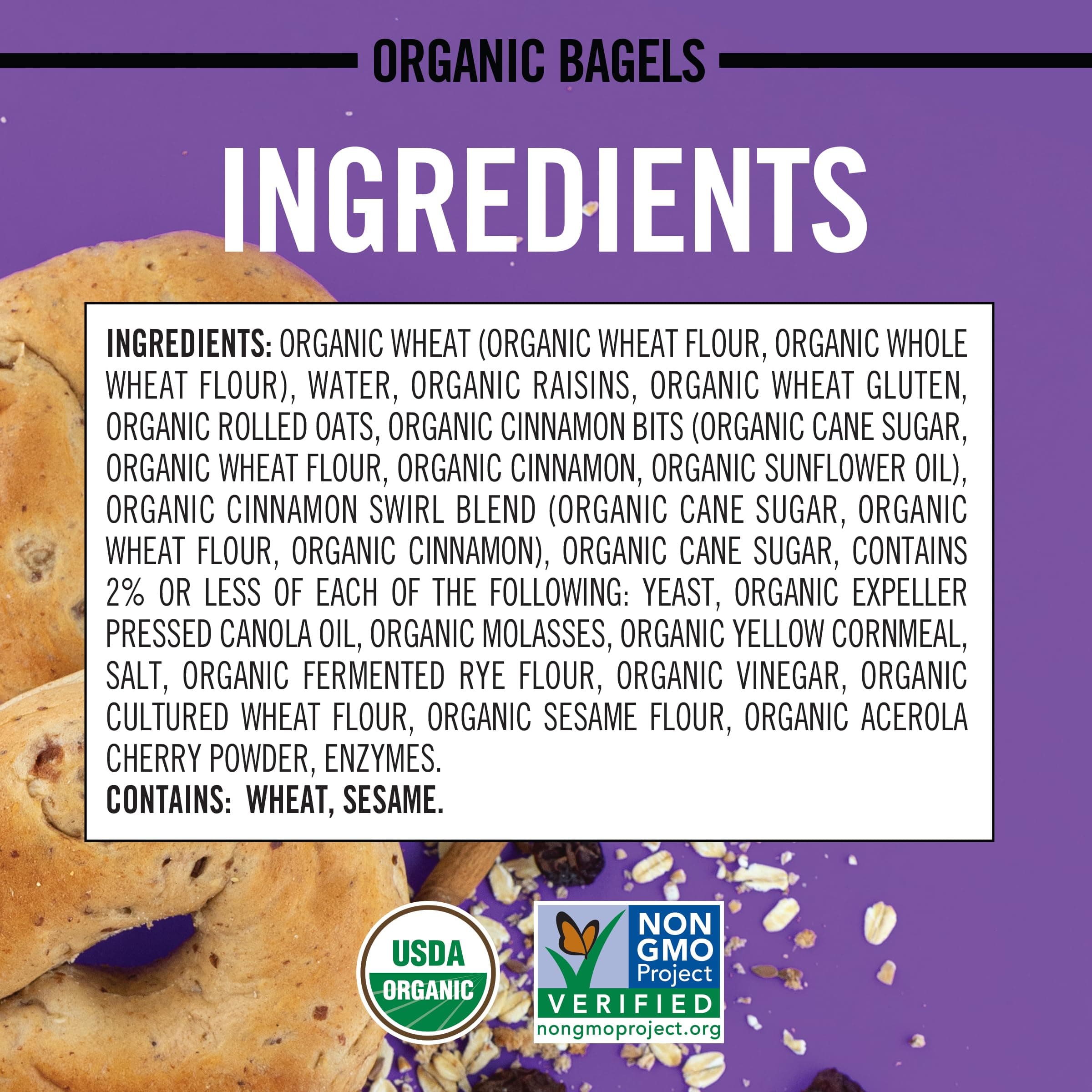Dave's Killer Bread Cinnamon Raisin Remix Bagels, Organic Cinnamon Raisin Bagels, 5 Count thumbnail 3