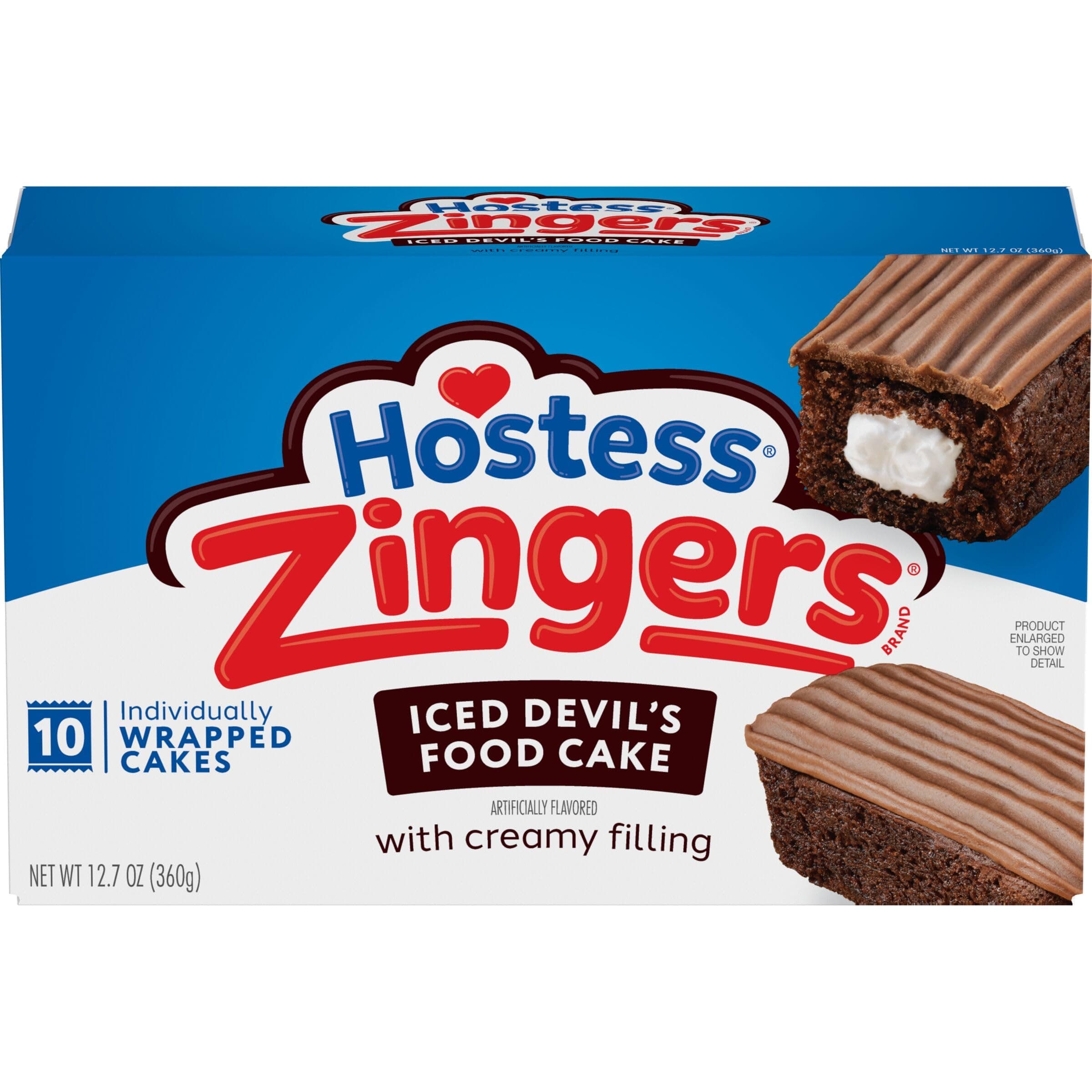 Hostess Zingers Snack Cakes, Artificially Flavored Iced Devil’s Food Cake, 12.7 Oz. Box (10 Ct.) thumbnail 2
