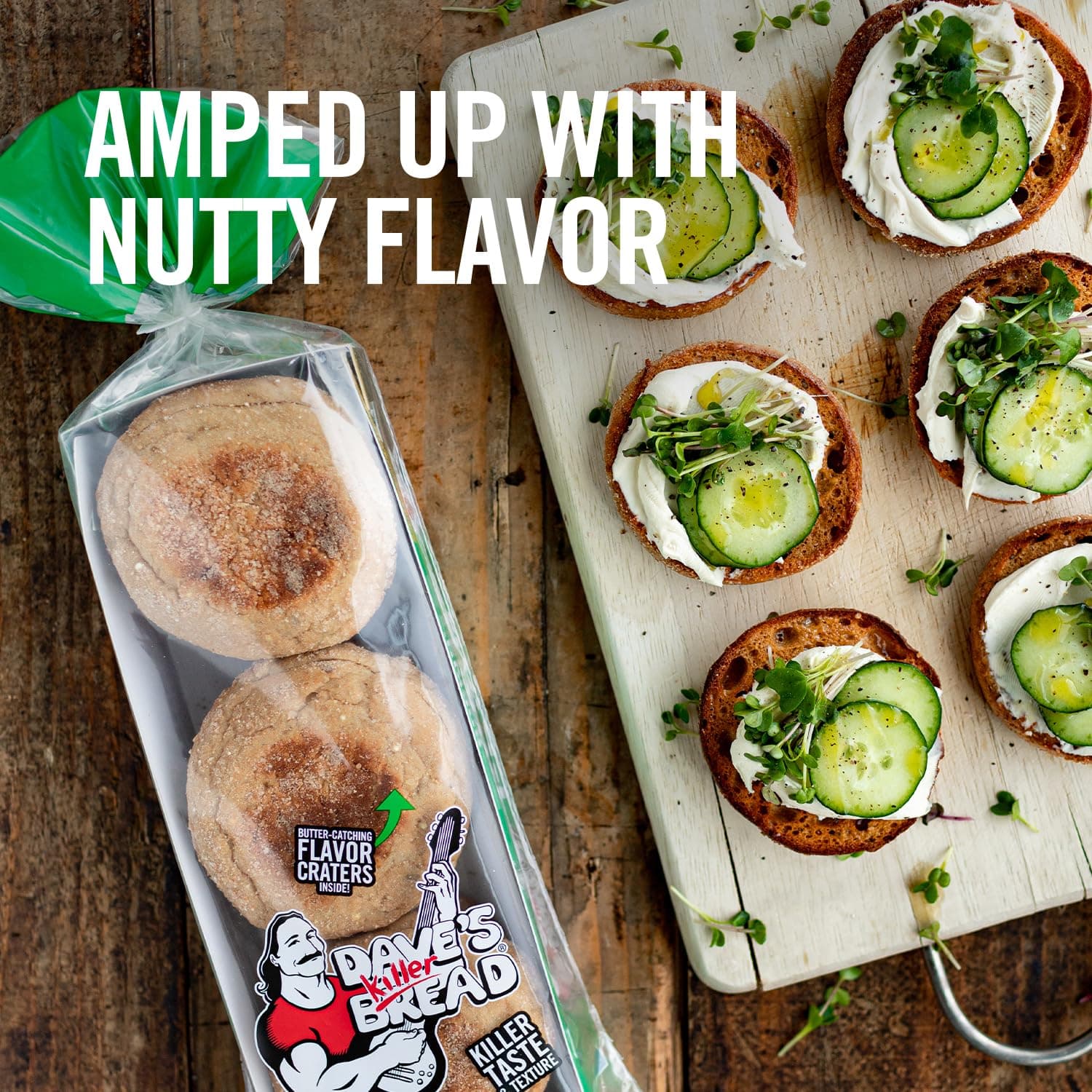 Dave's Killer Bread Rockin' Grains English Muffins, Organic Whole Grain English Muffins, 6 Count thumbnail 8