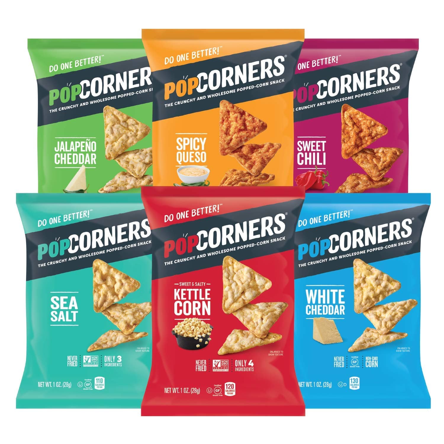 Popcorners Snacks Variety Pack | Gluten Free Chips | (24 Pack, 6 Flavor, 1 oz Snack Bags) thumbnail 2