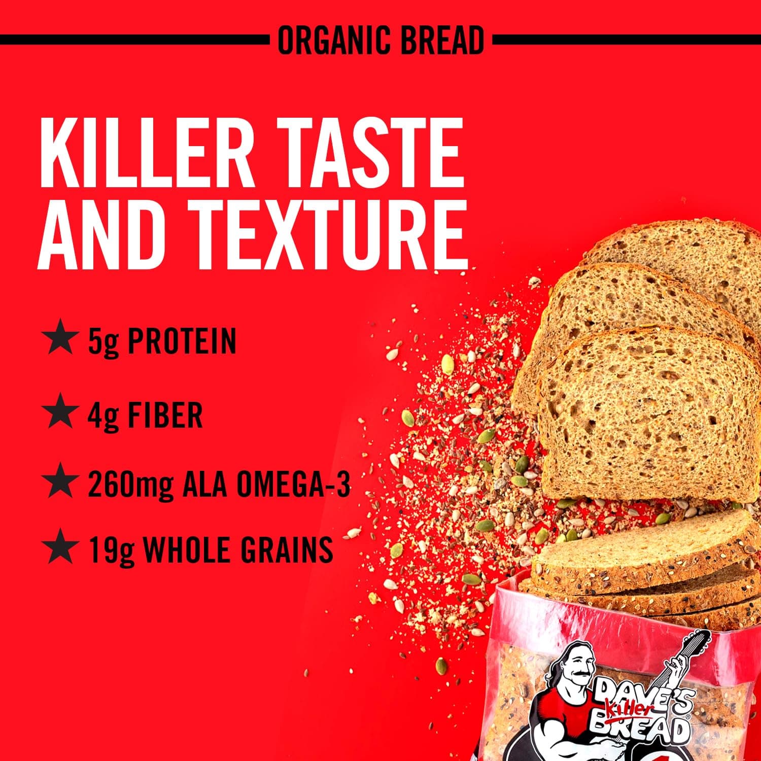 Dave's Killer Bread Powerseed, Seeded Organic Bread, 1g Sugar per Slice, 25 oz Loaf thumbnail 6