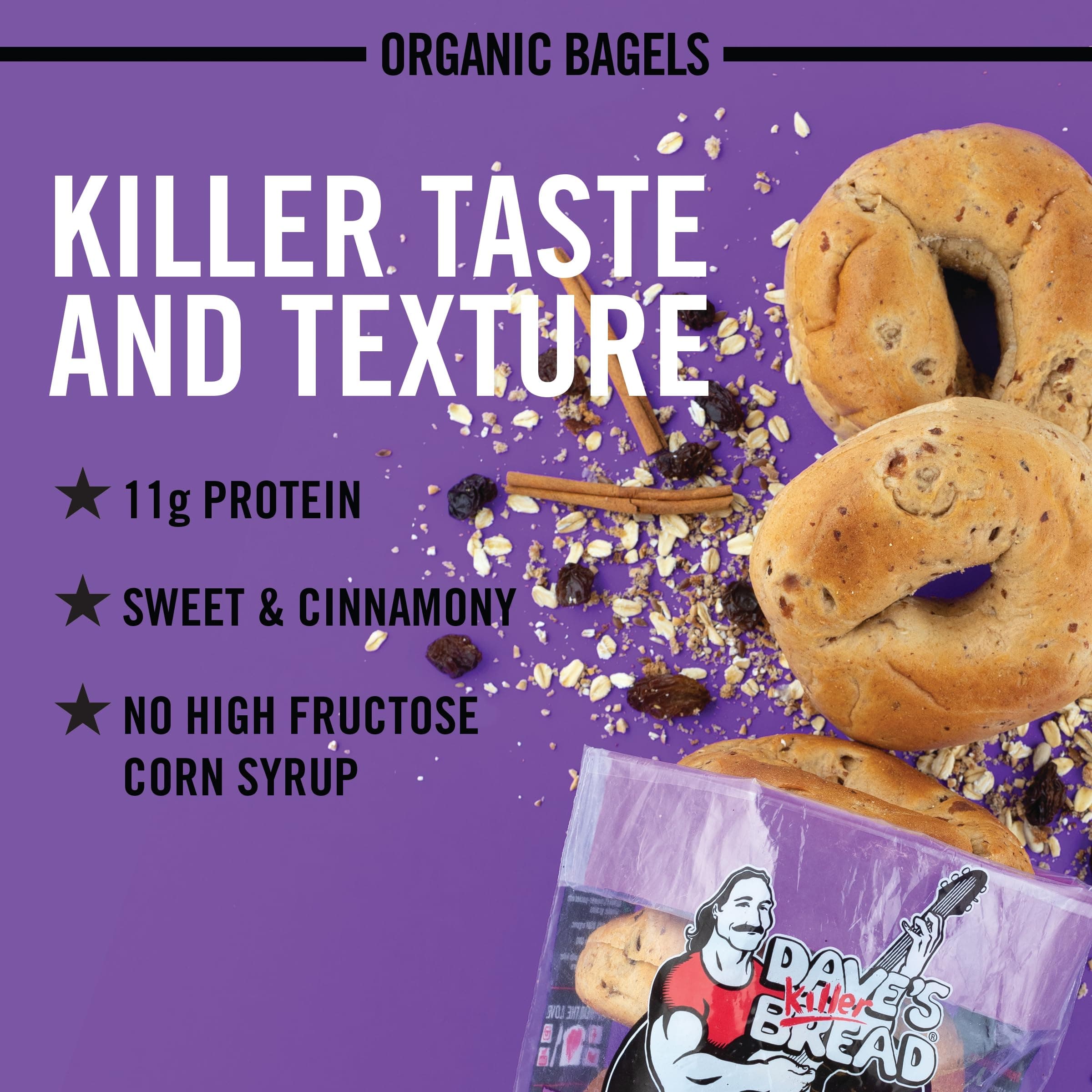 Dave's Killer Bread Cinnamon Raisin Remix Bagels, Organic Cinnamon Raisin Bagels, 5 Count thumbnail 4